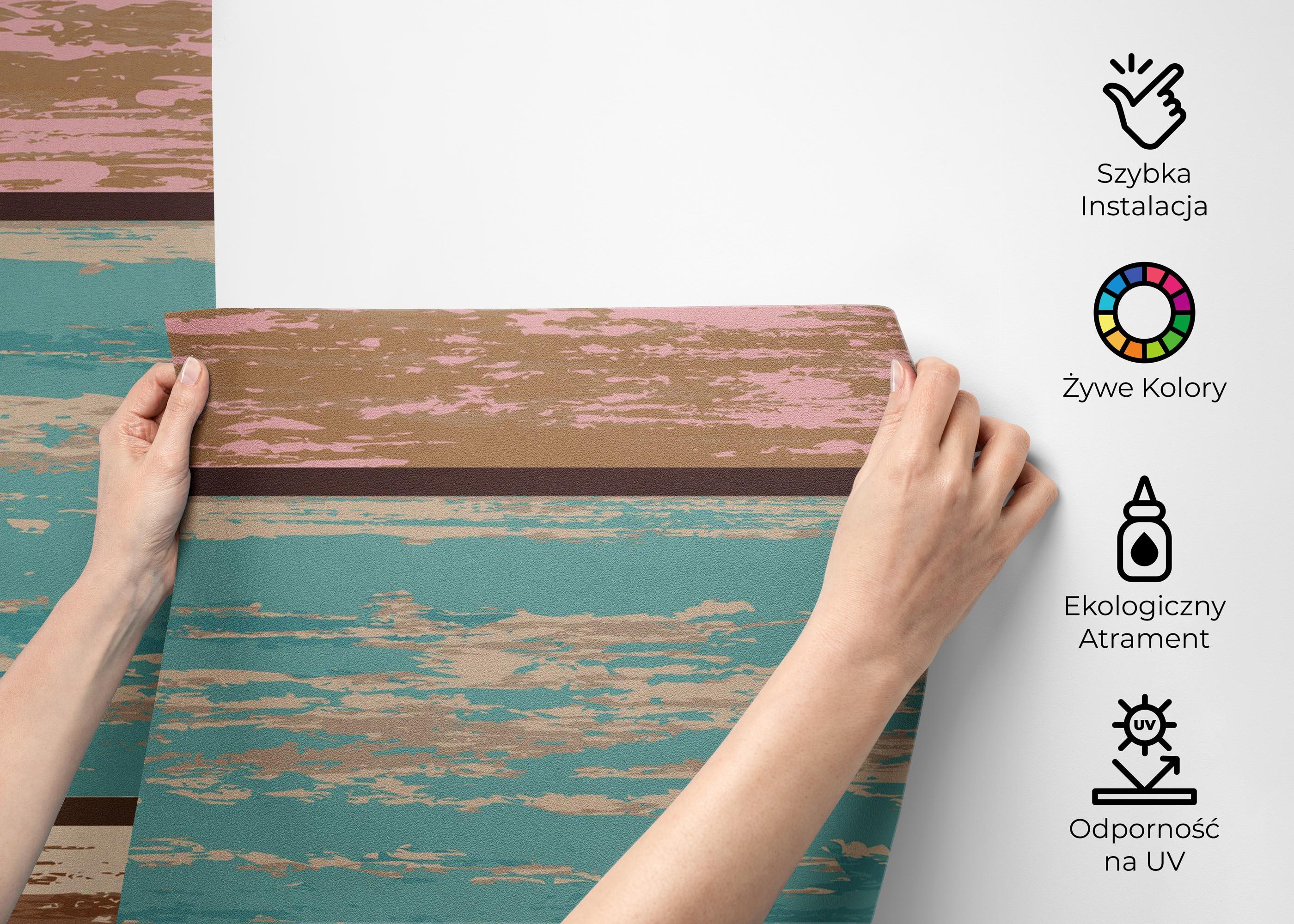 Fototapeta Pink Blue Wood mockup 2