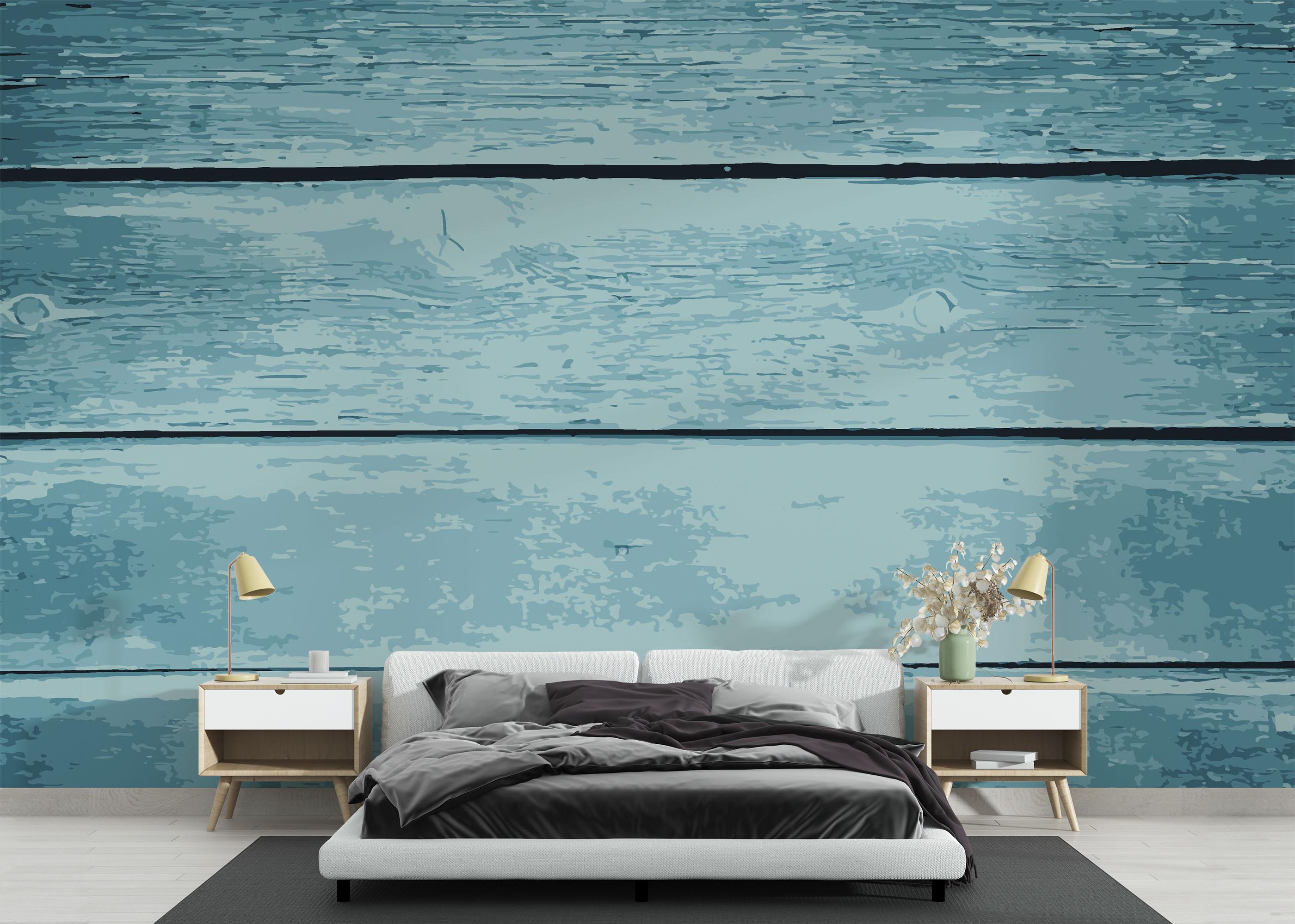 Fototapeta Blue Nice Wood mockup 3