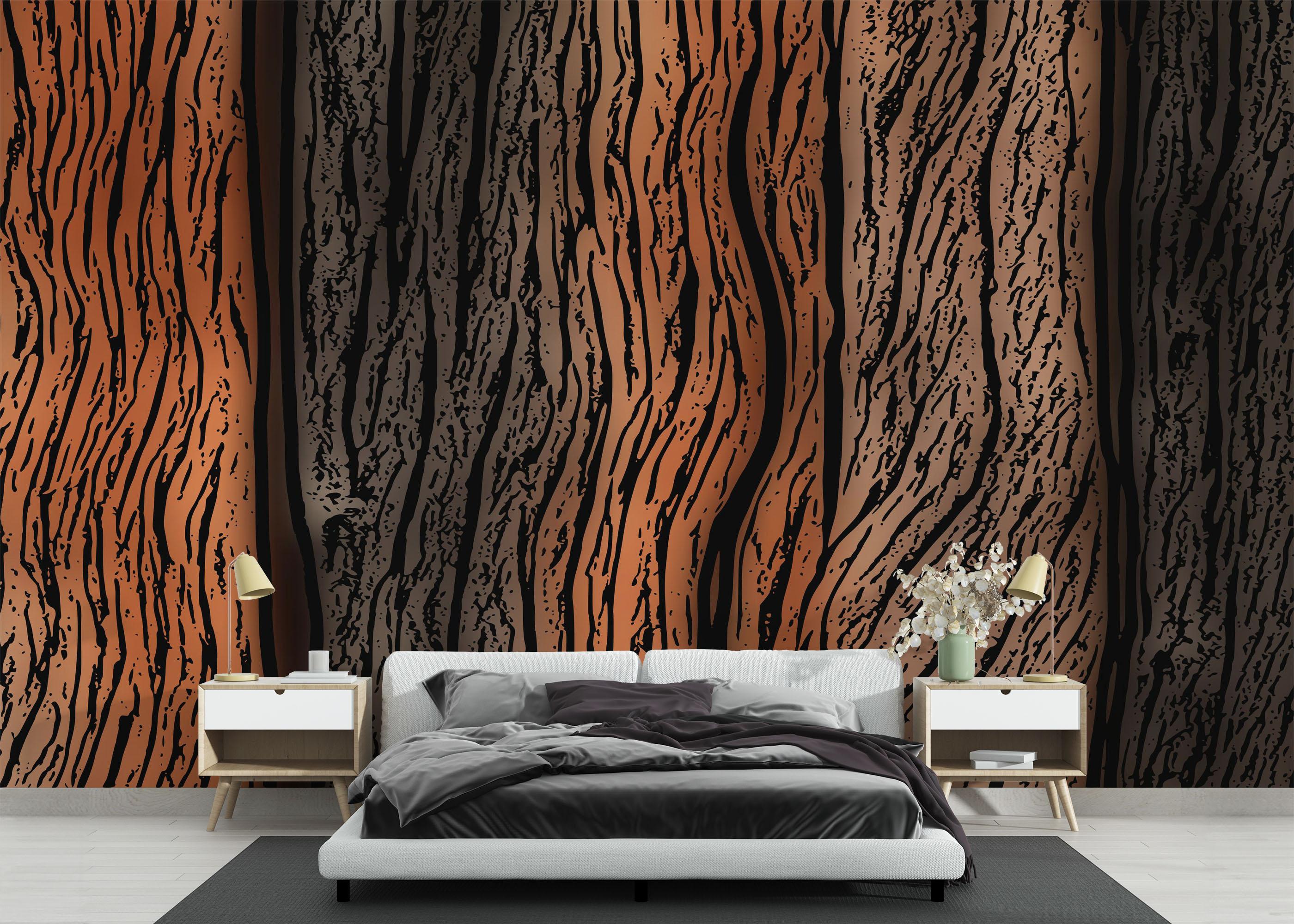 Fototapeta Orange Black Wood mockup 3