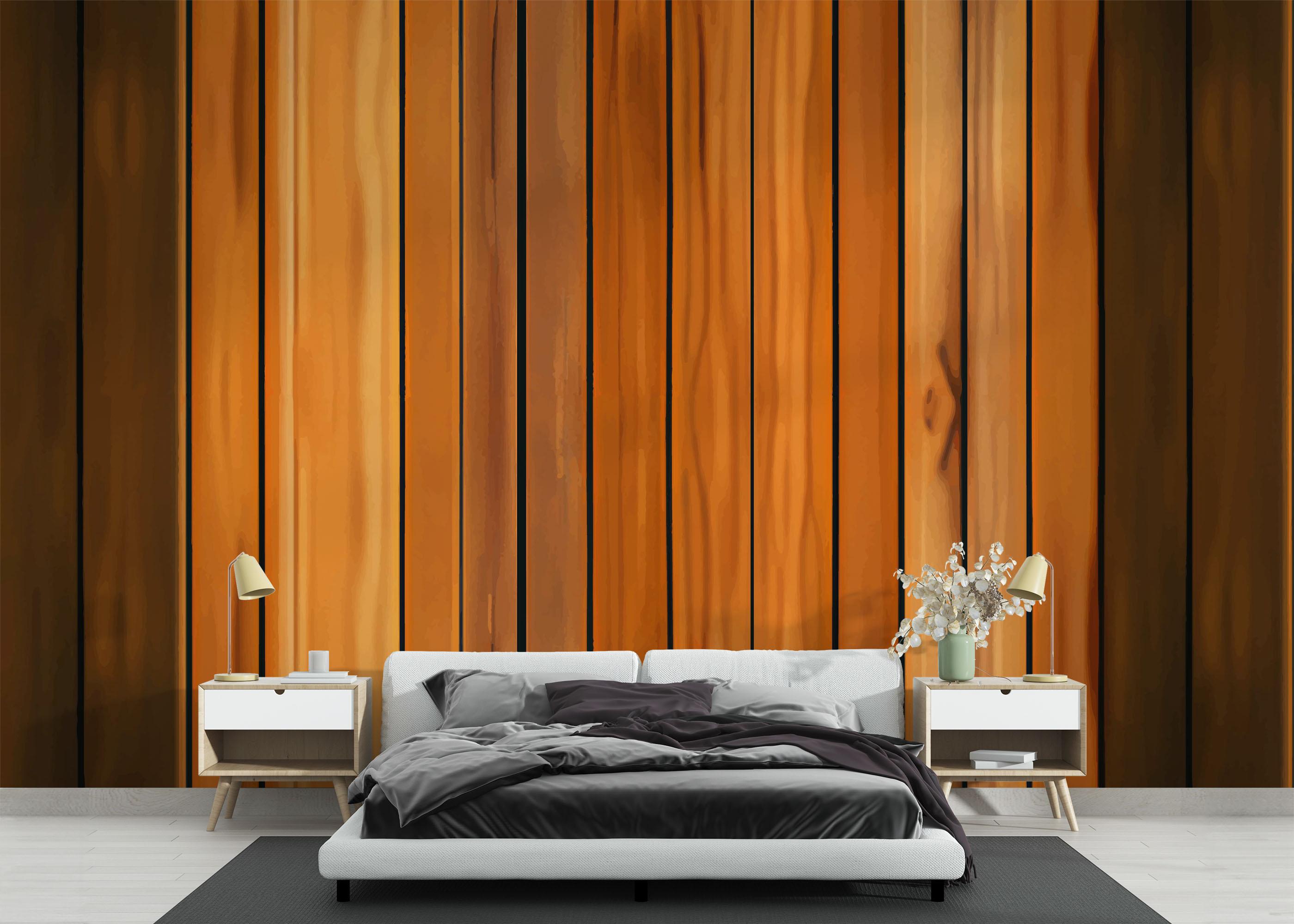 Fototapeta Orange Brown Wood mockup 3