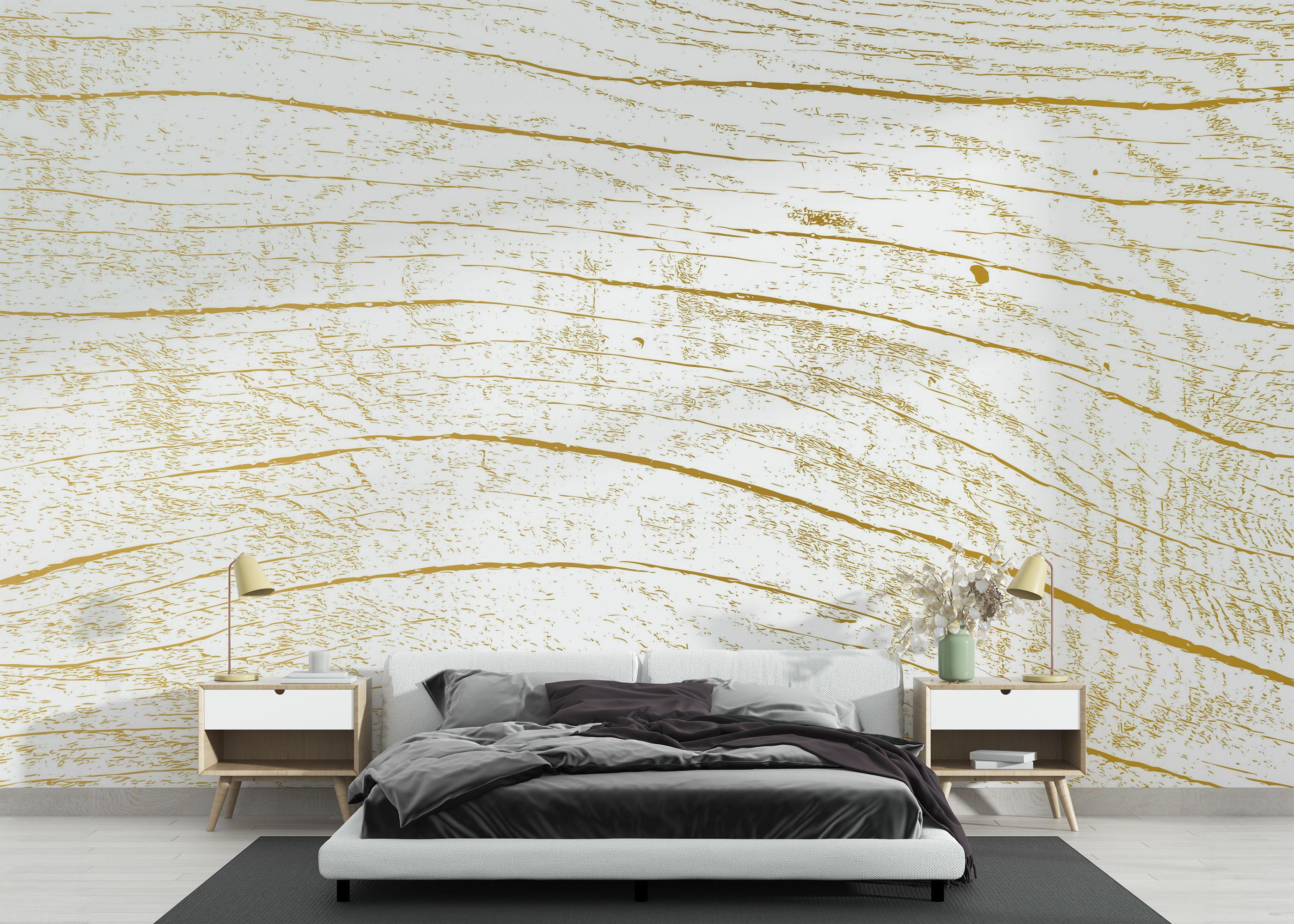 Fototapeta White Gold Wood mockup 3