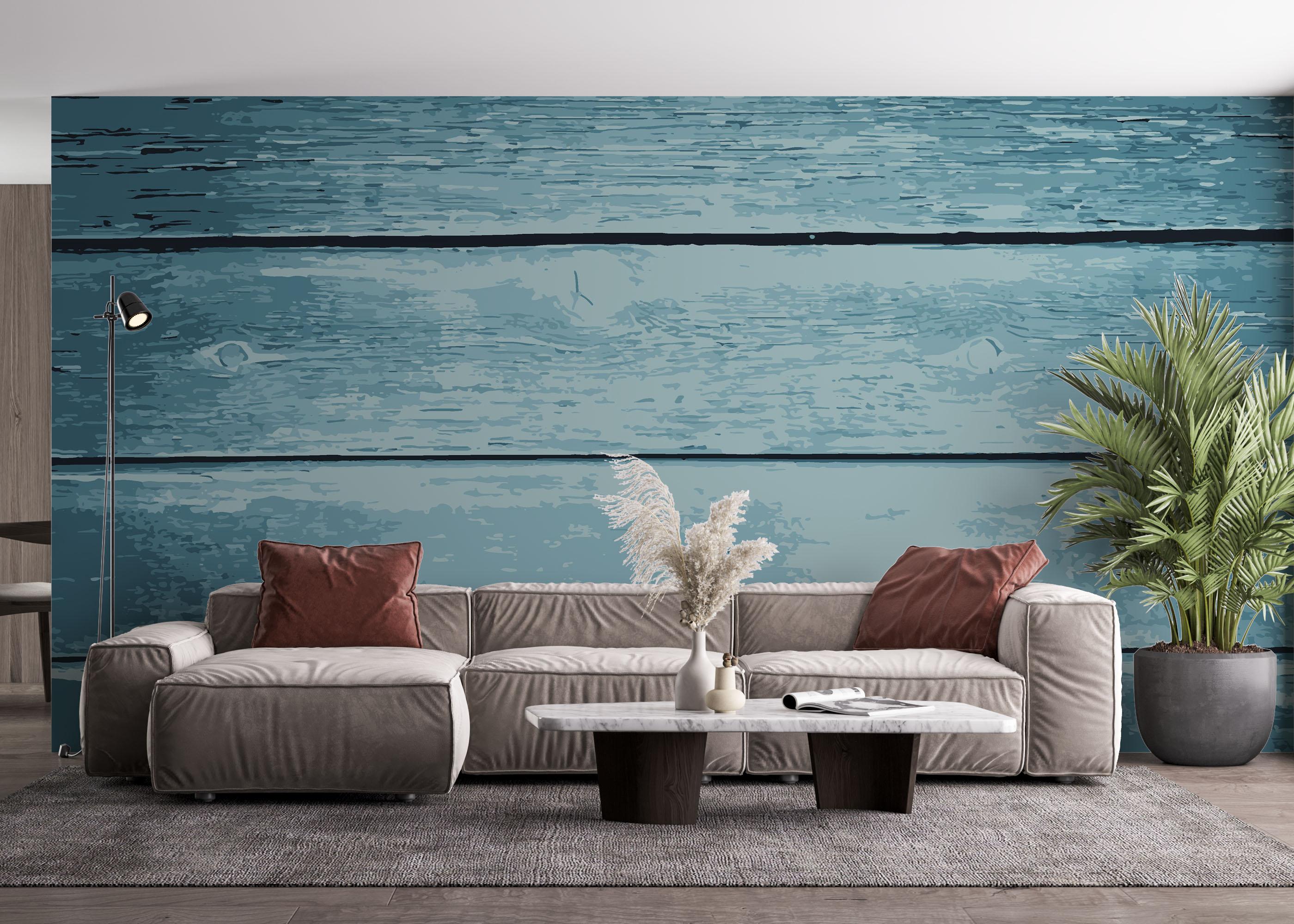 Fototapeta Blue Nice Wood mockup 4