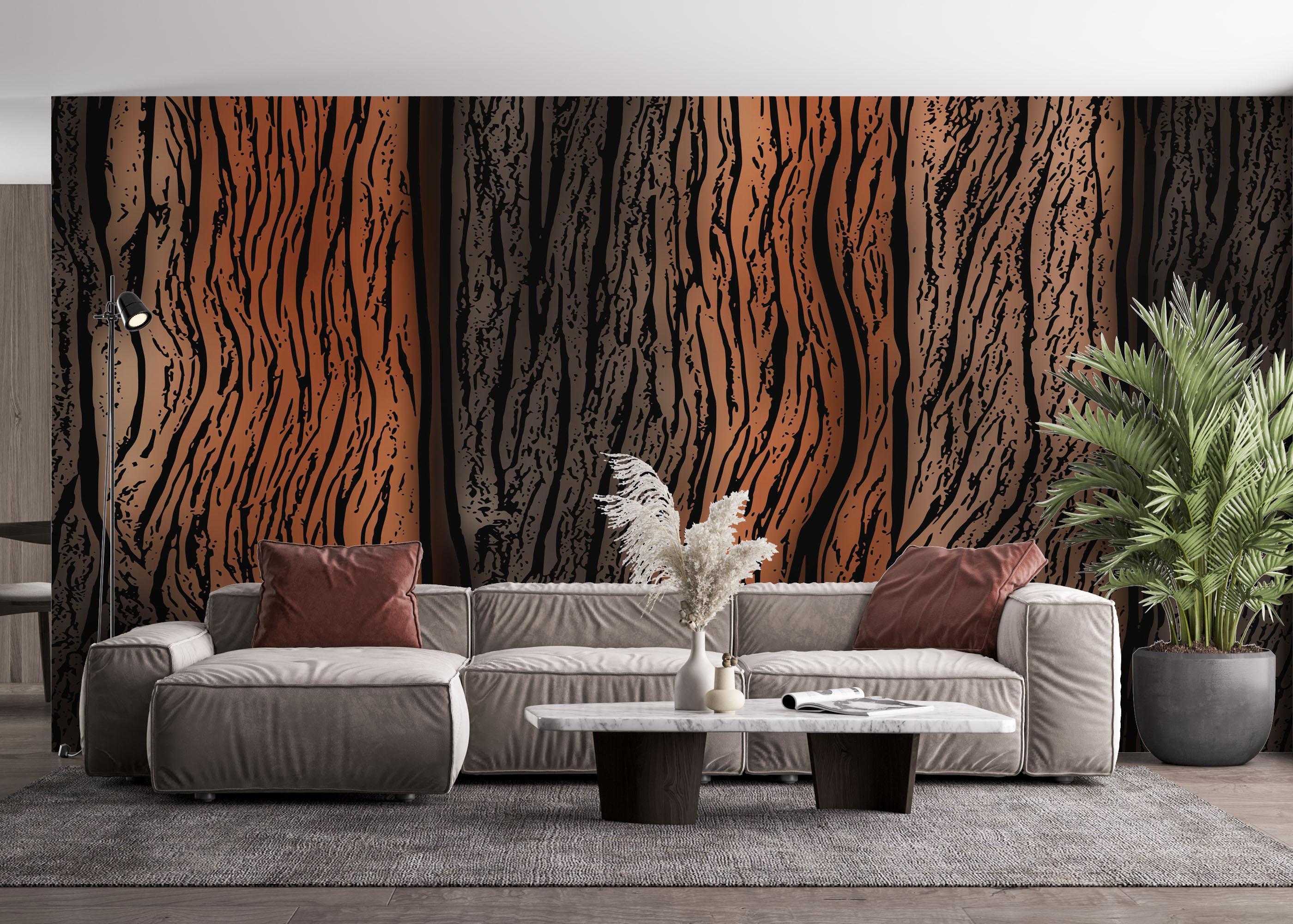 Fototapeta Orange Black Wood mockup 4