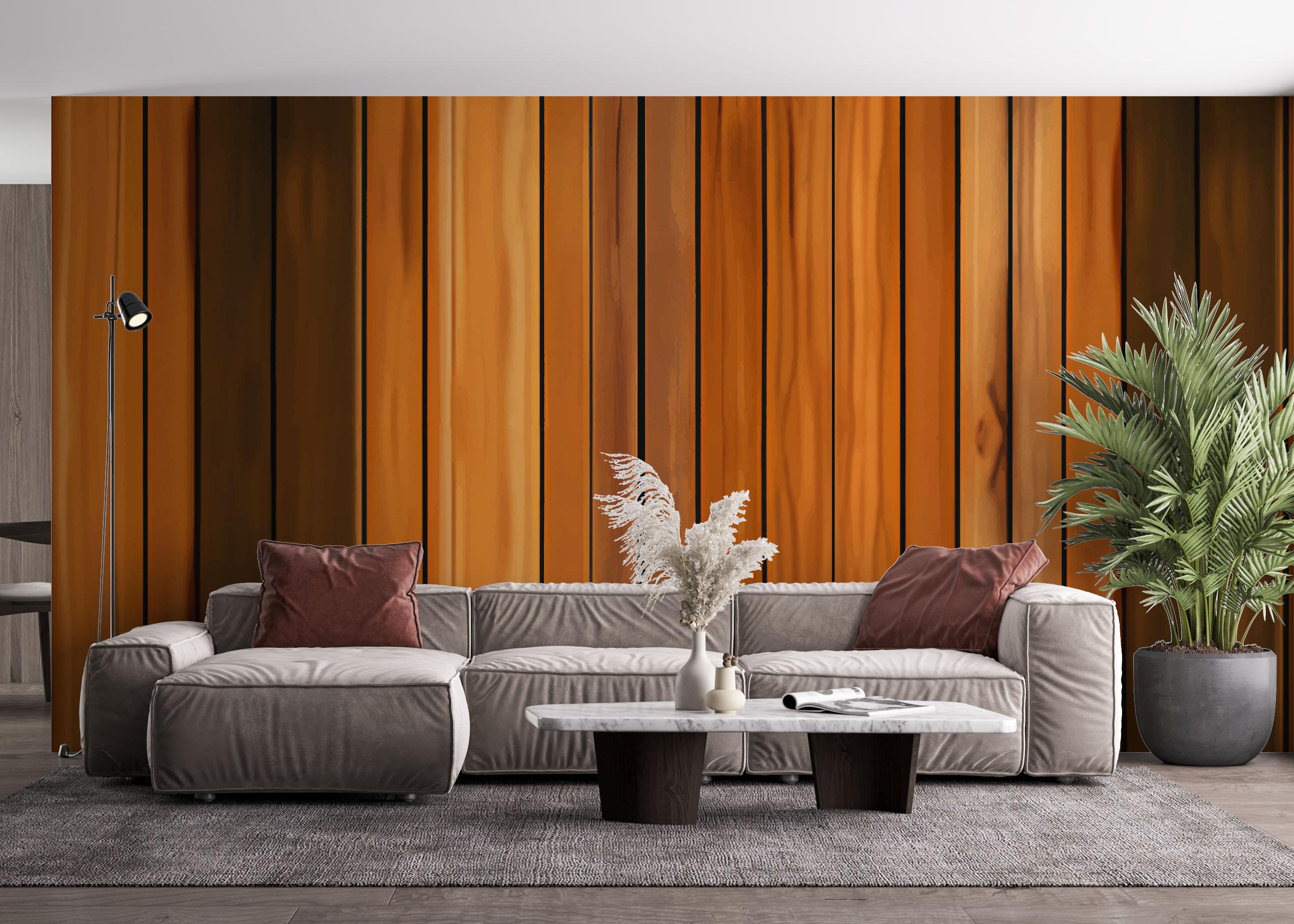 Fototapeta Orange Brown Wood mockup 4