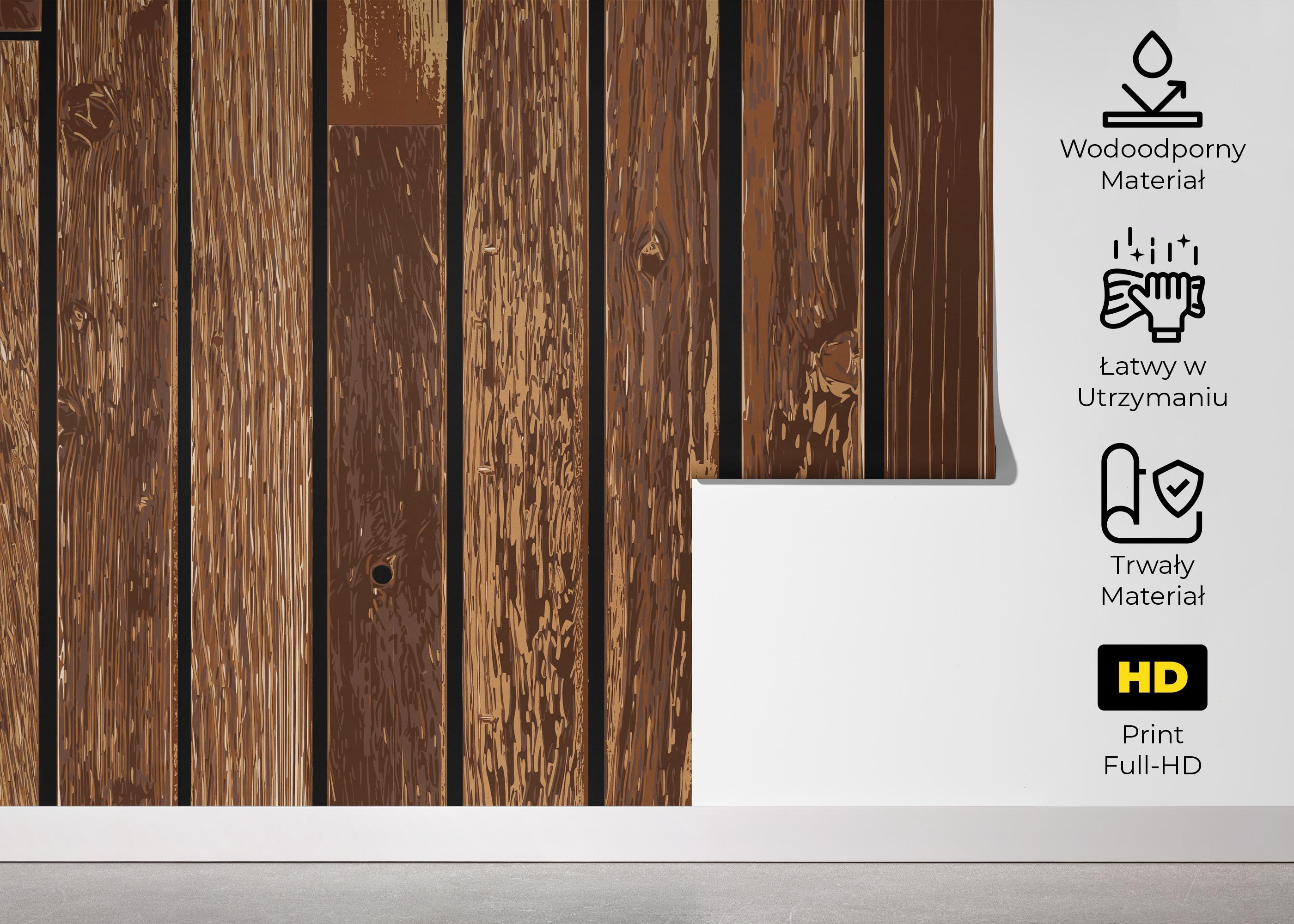 Fototapeta Black Brown Wood mockup 5