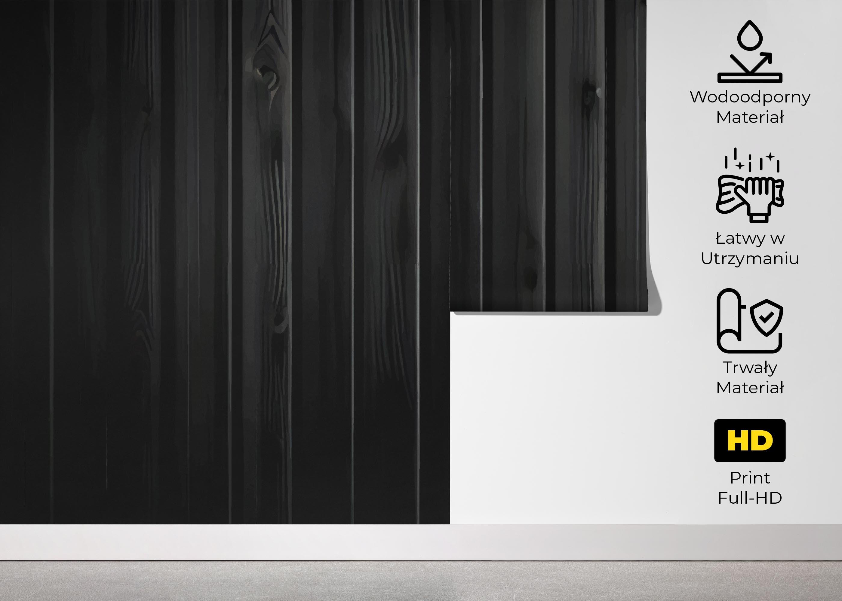 Fototapeta Black Wood Wall mockup 5