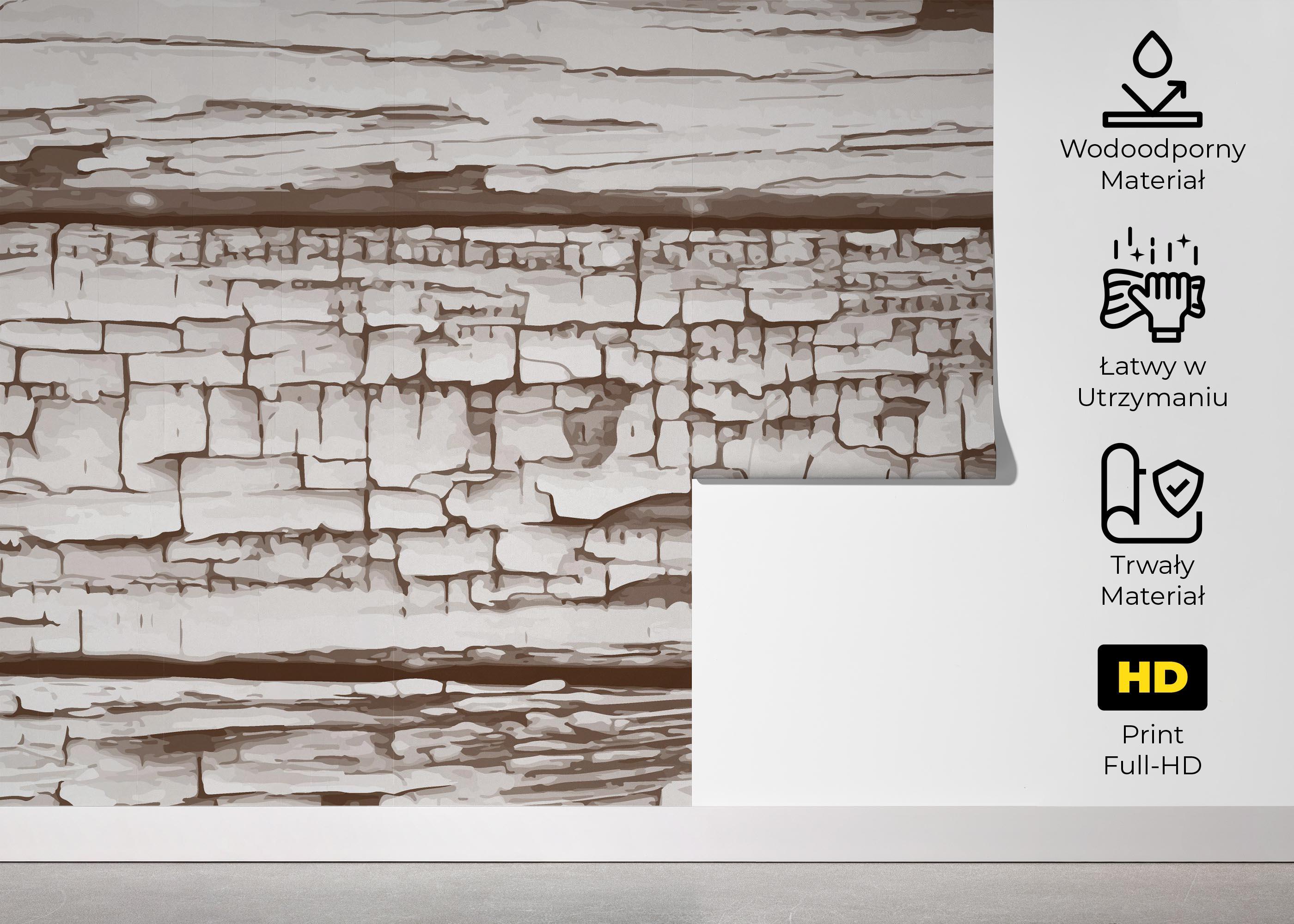 Fototapeta Cracked Wood Paint mockup 5