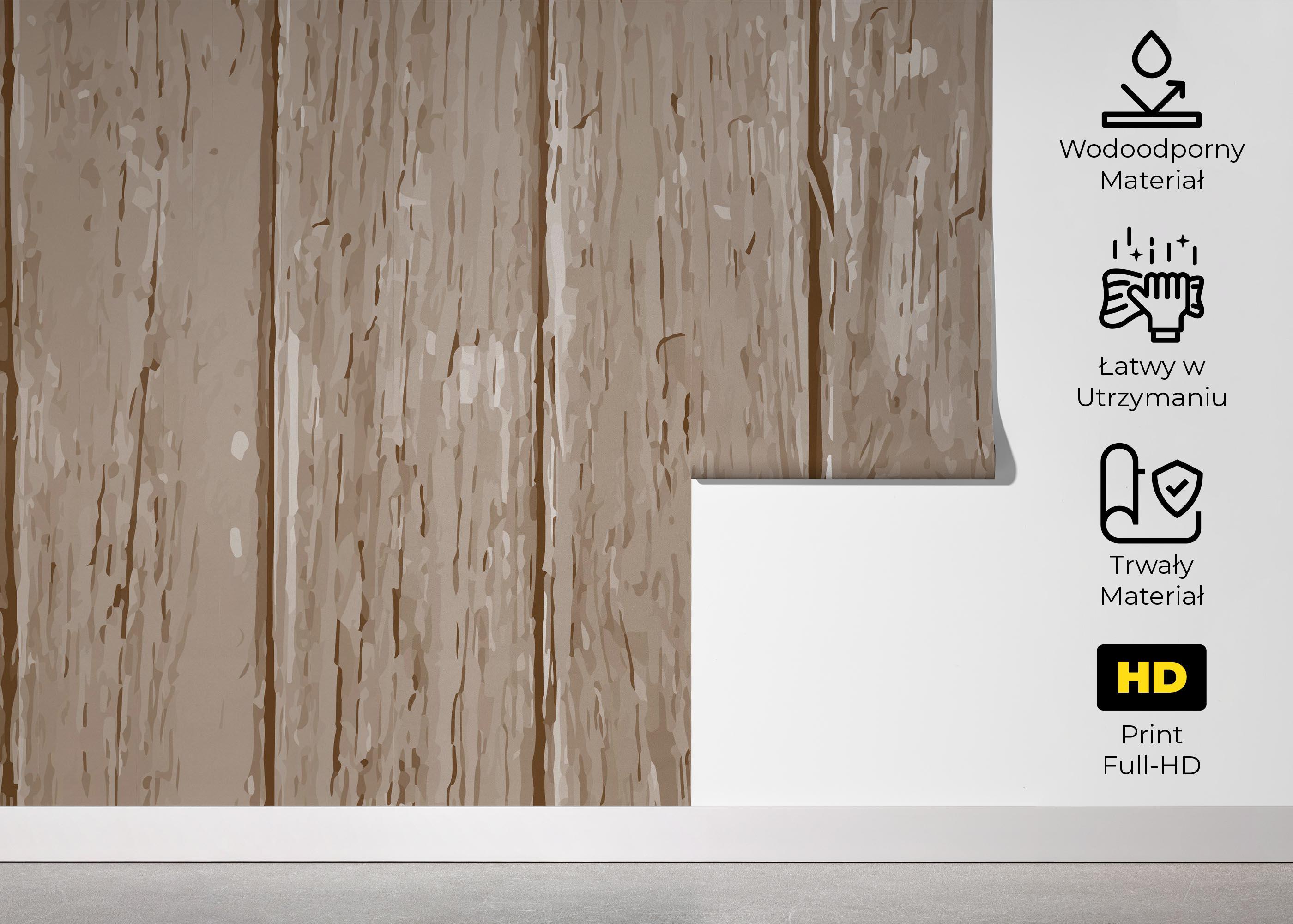 Fototapeta Cream Wooden Wall mockup 5