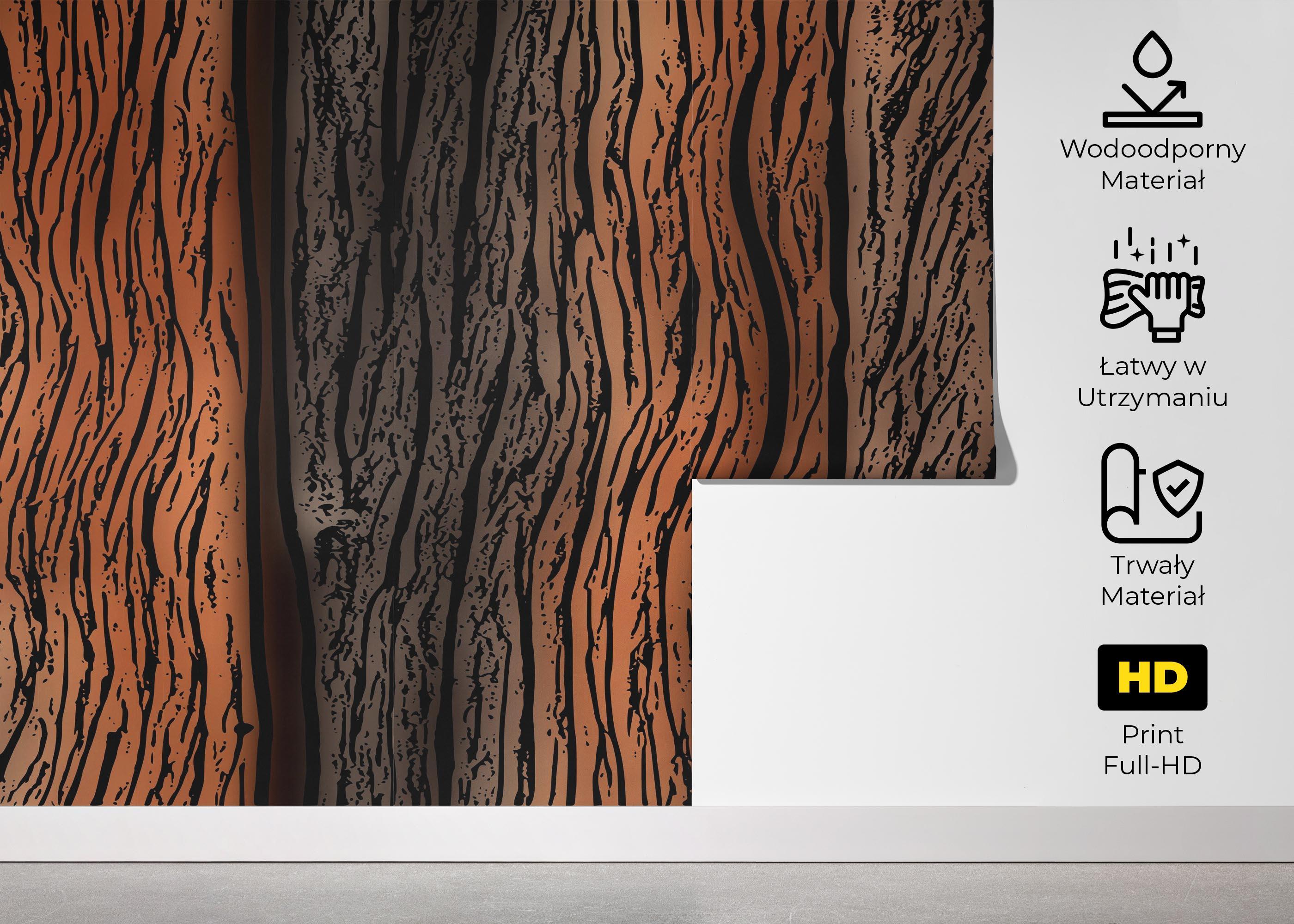 Fototapeta Orange Black Wood mockup 5
