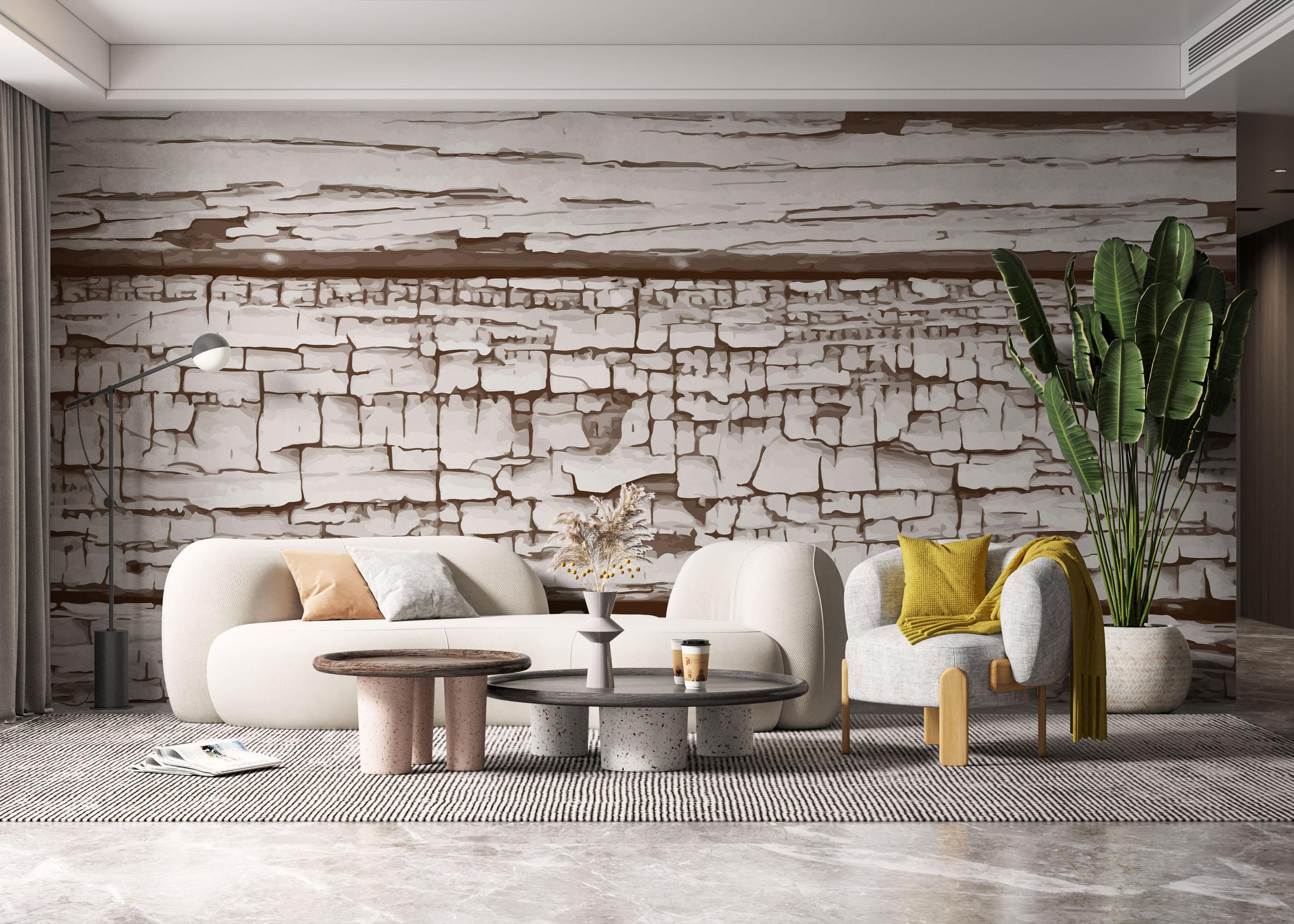 Fototapeta Cracked Wood Paint mockup 6