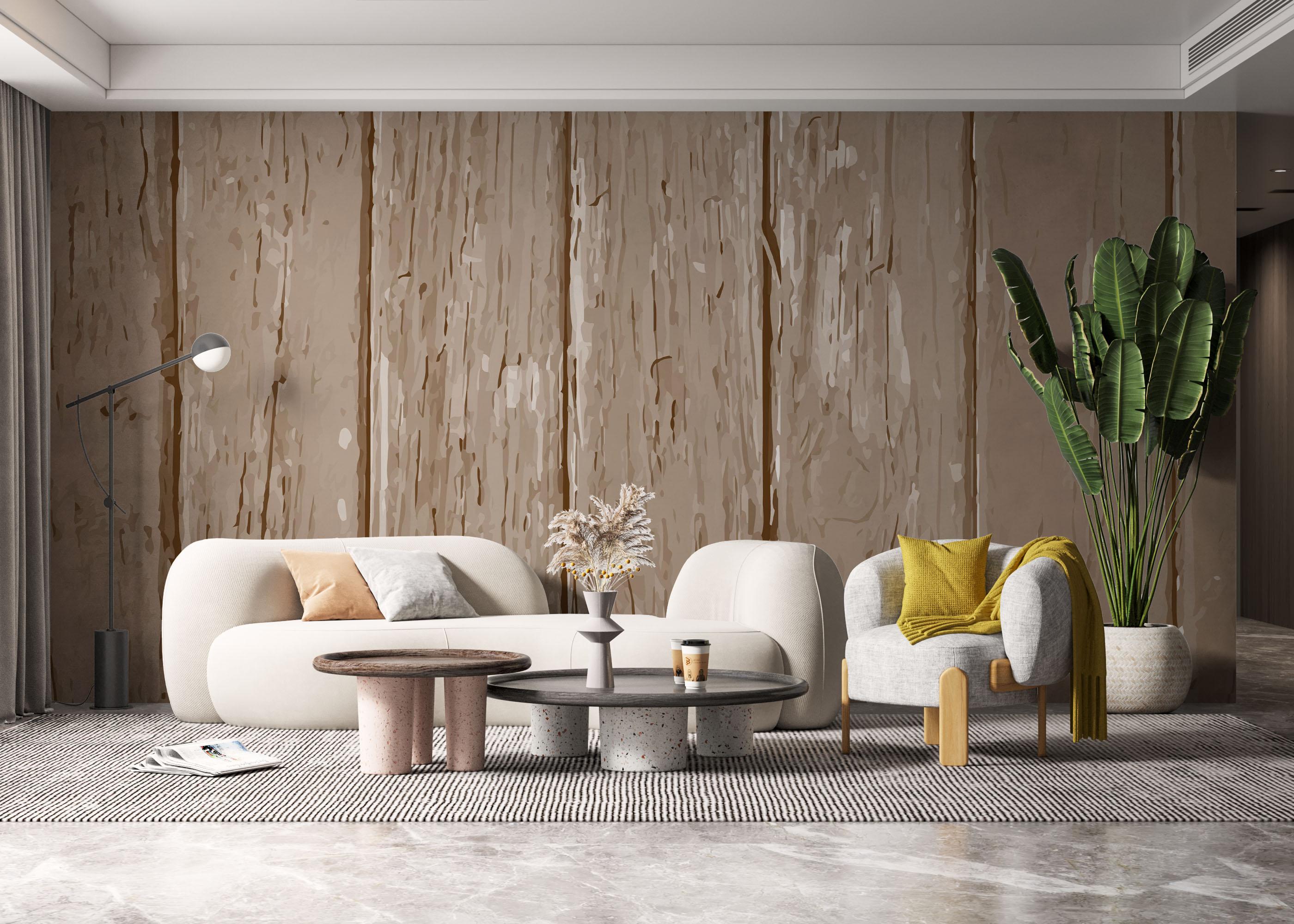 Fototapeta Cream Wooden Wall mockup 6