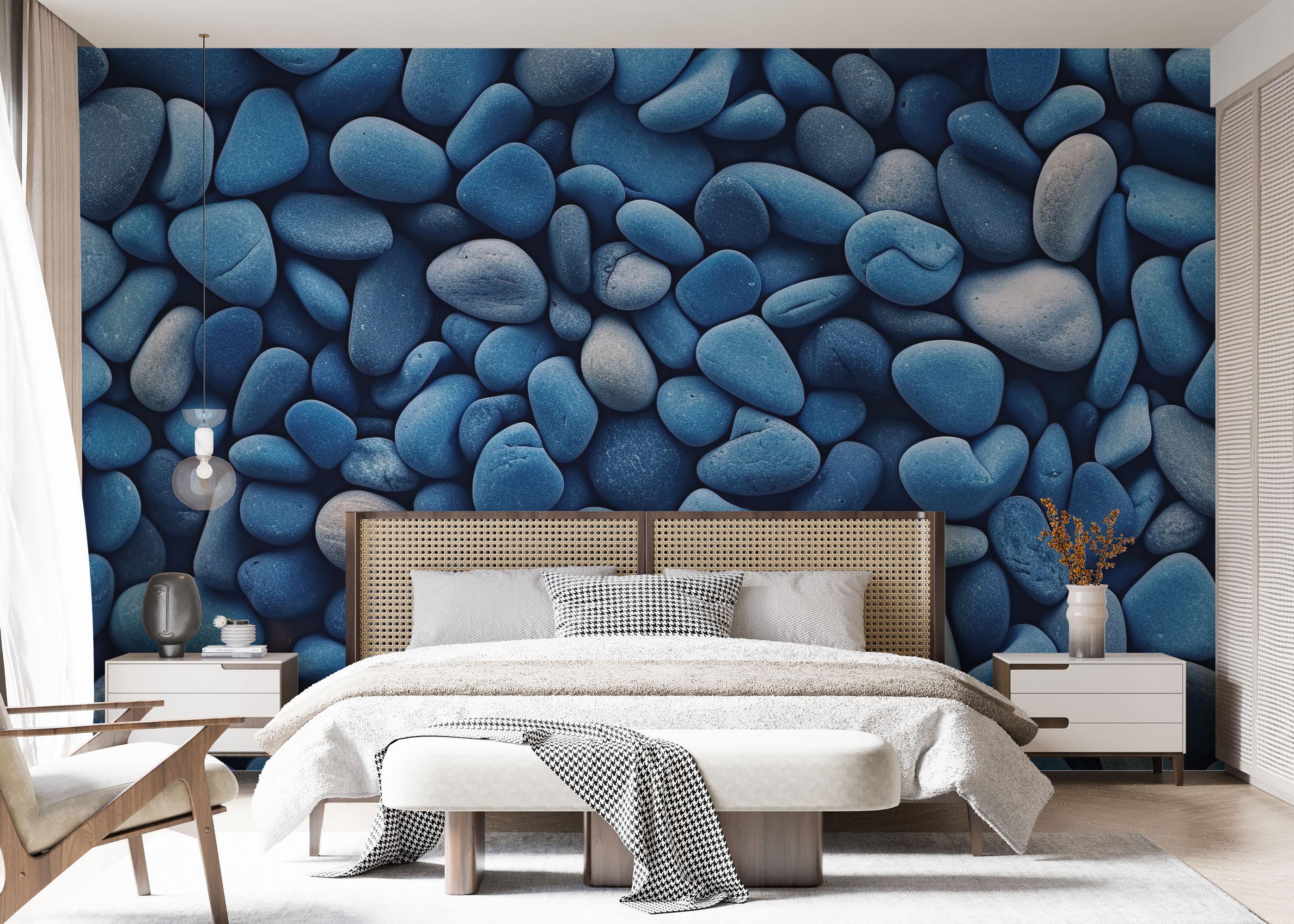 Fototapeta Blue Pebbles View mockup 7