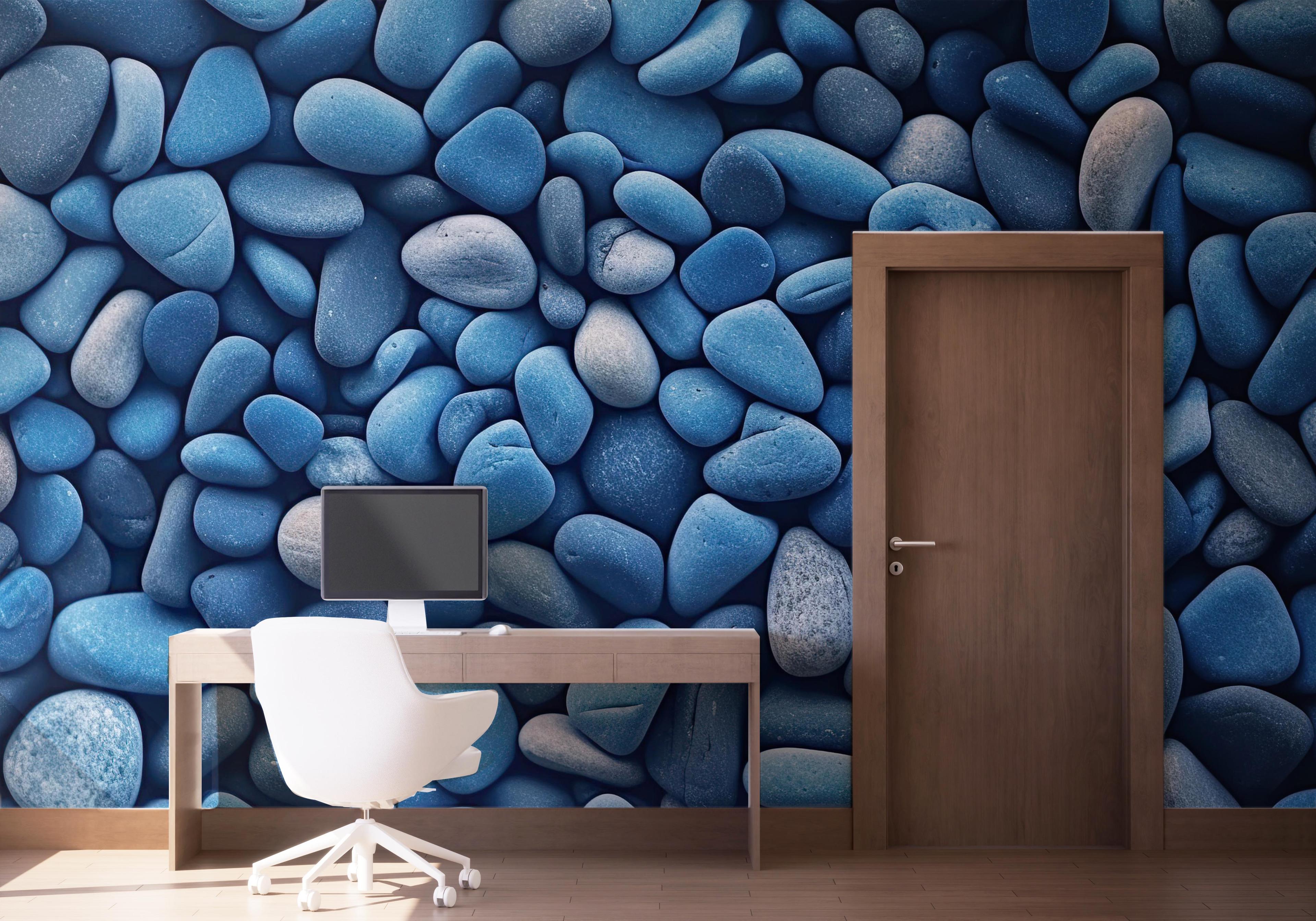Fototapeta Blue Pebbles View mockup 1