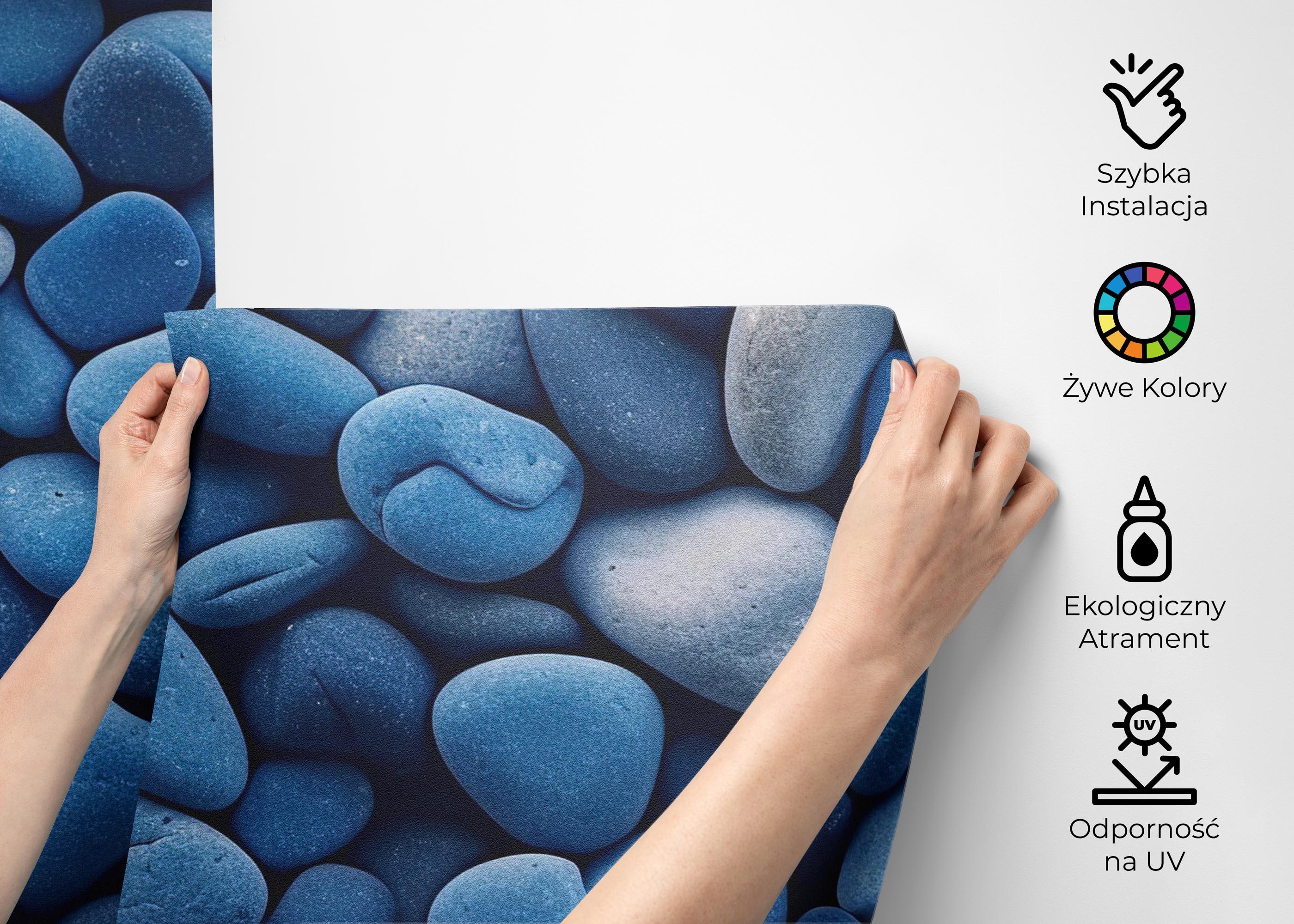 Fototapeta Blue Pebbles View mockup 2