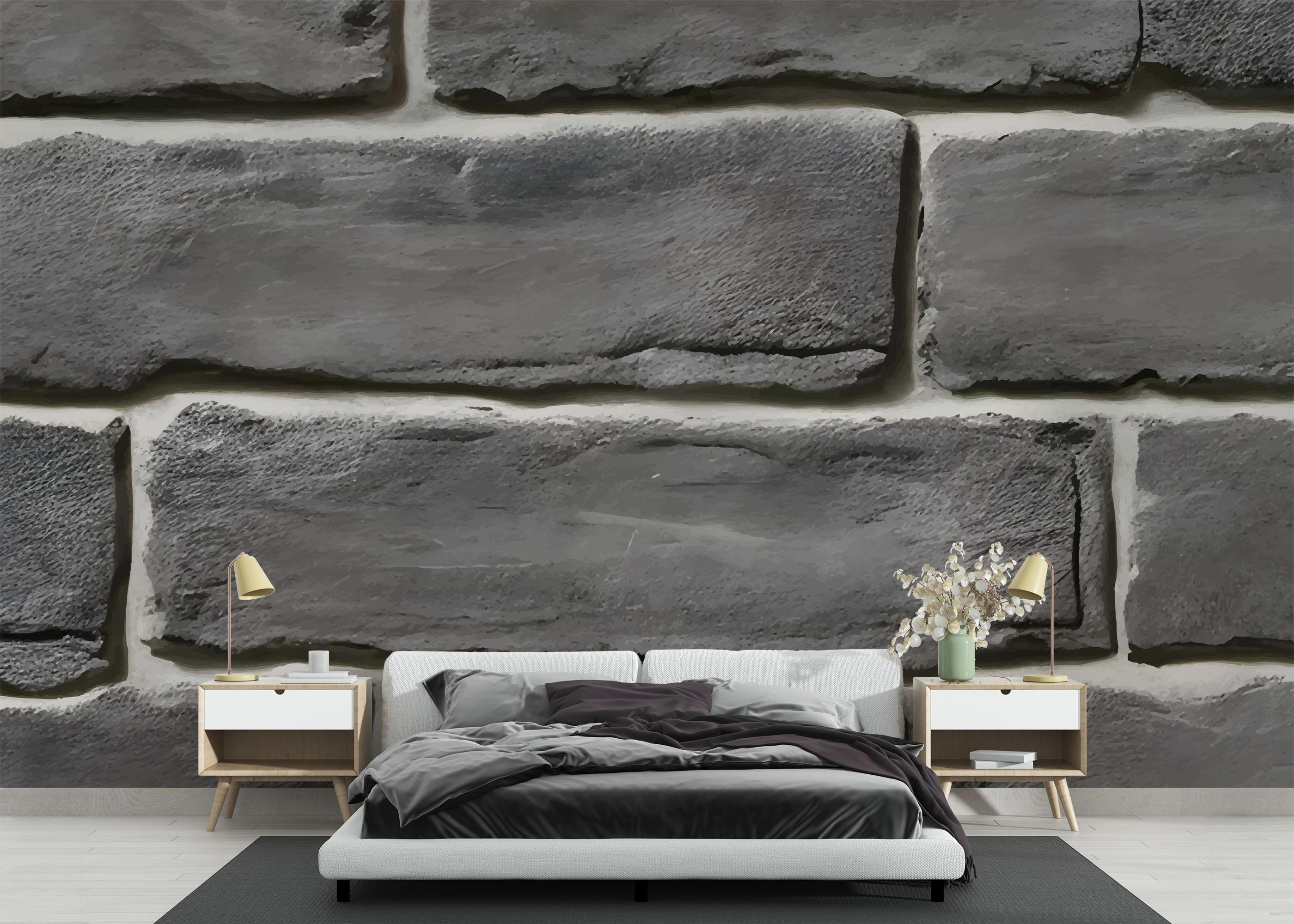 Fototapeta Grey Rock Wall mockup 3