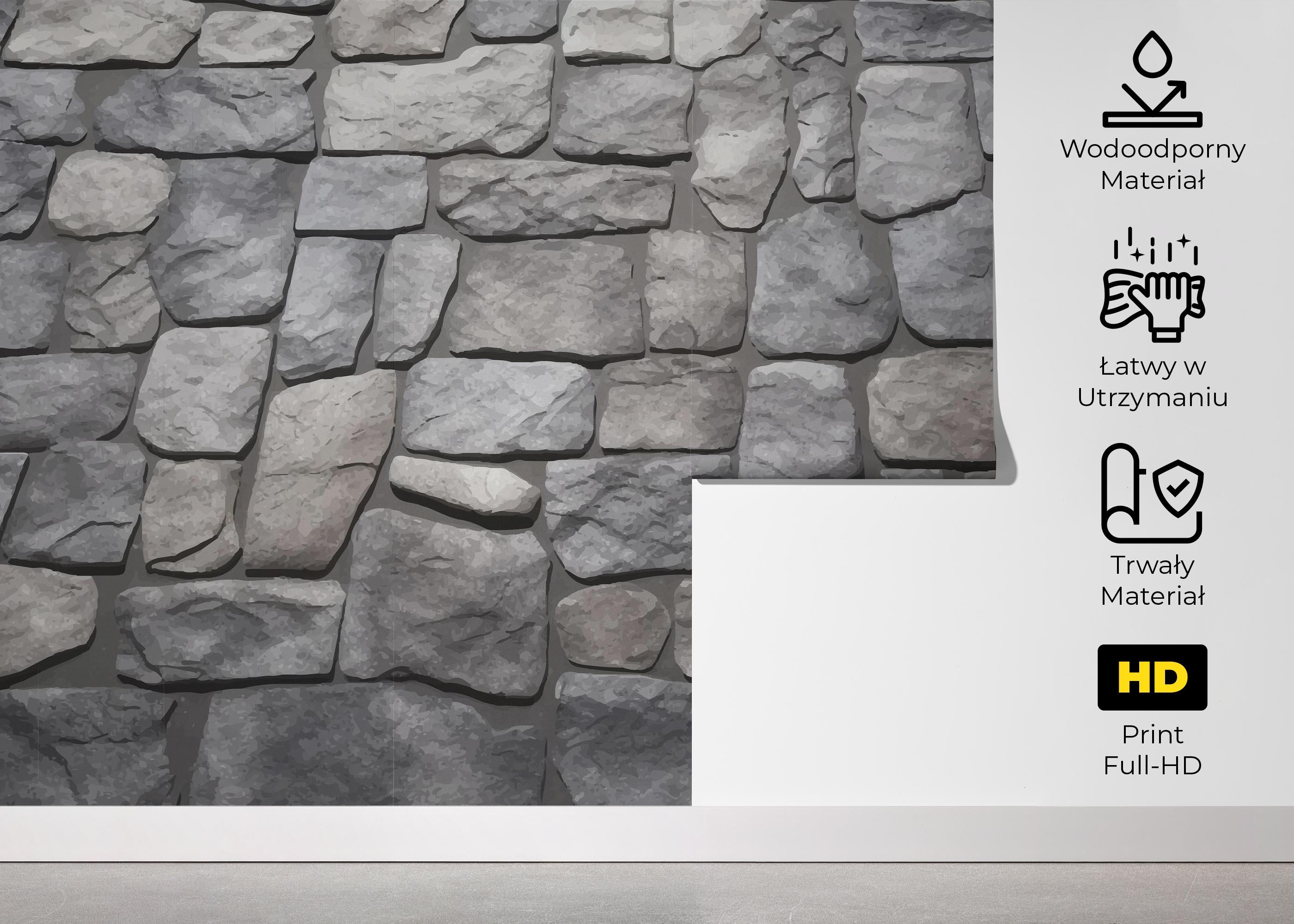 Fototapeta Long Rock Wall mockup 5
