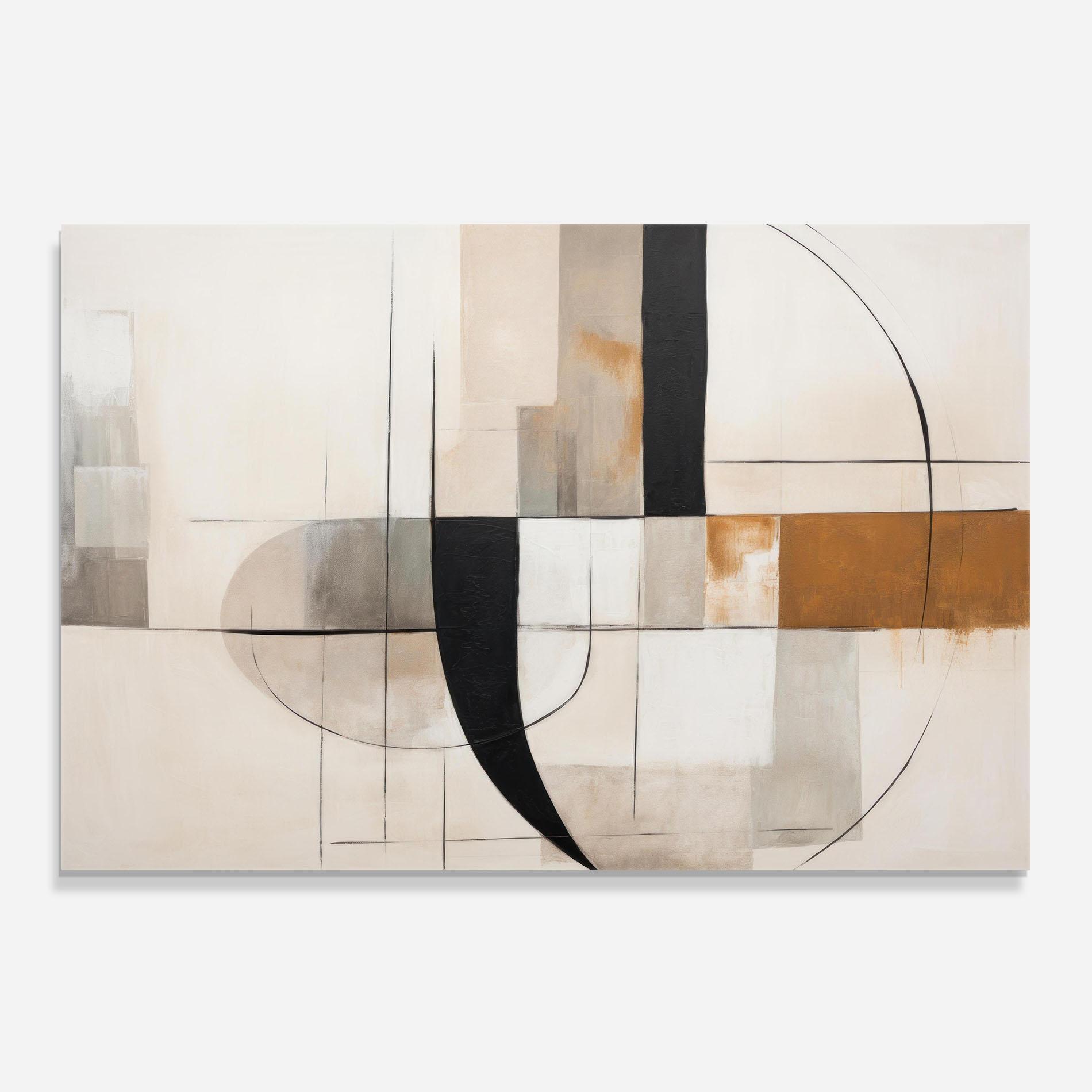 Panel Szklany do Kuchni Black Abstract Lines mockup 0