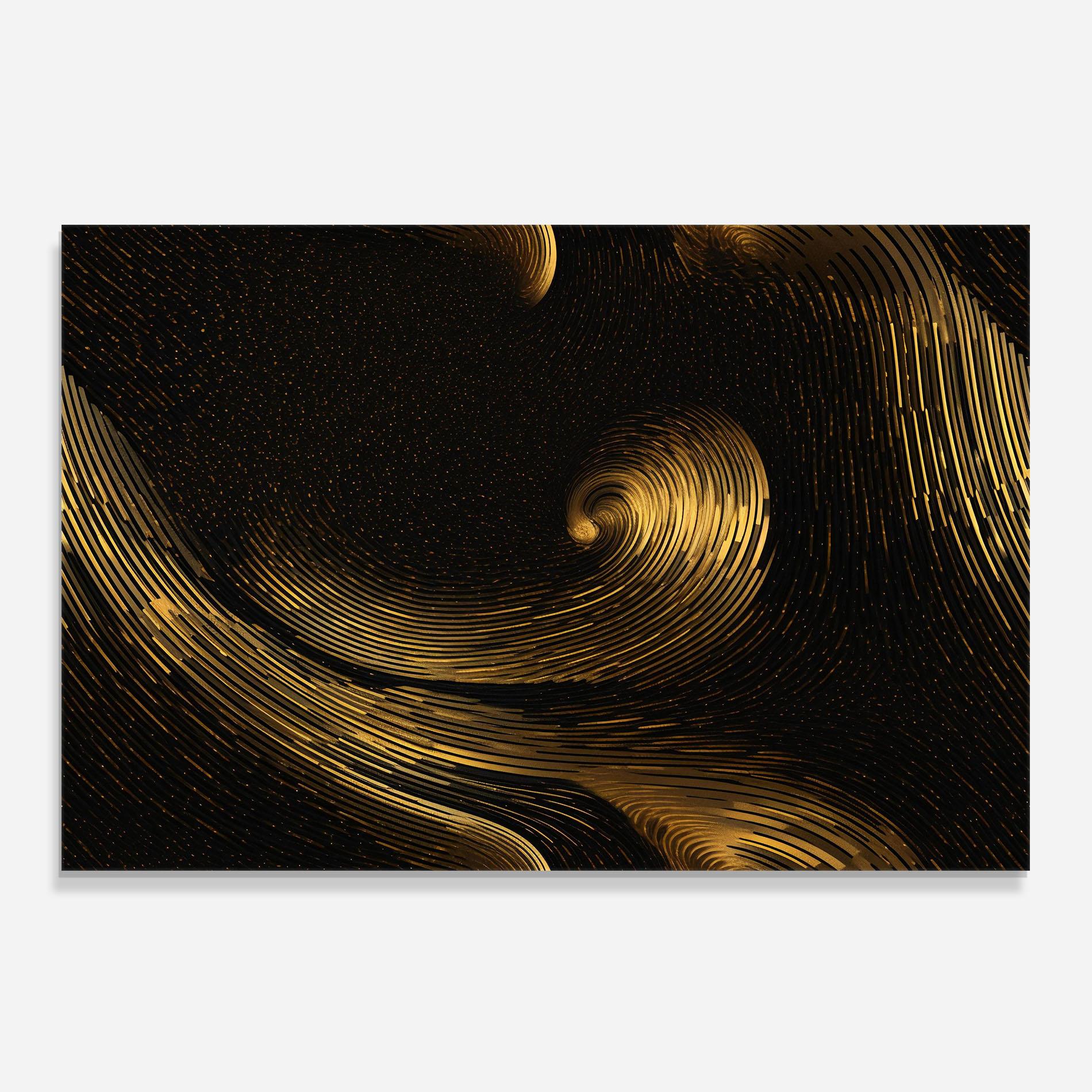 Panel Szklany do Kuchni Black Painting With Gold mockup 0