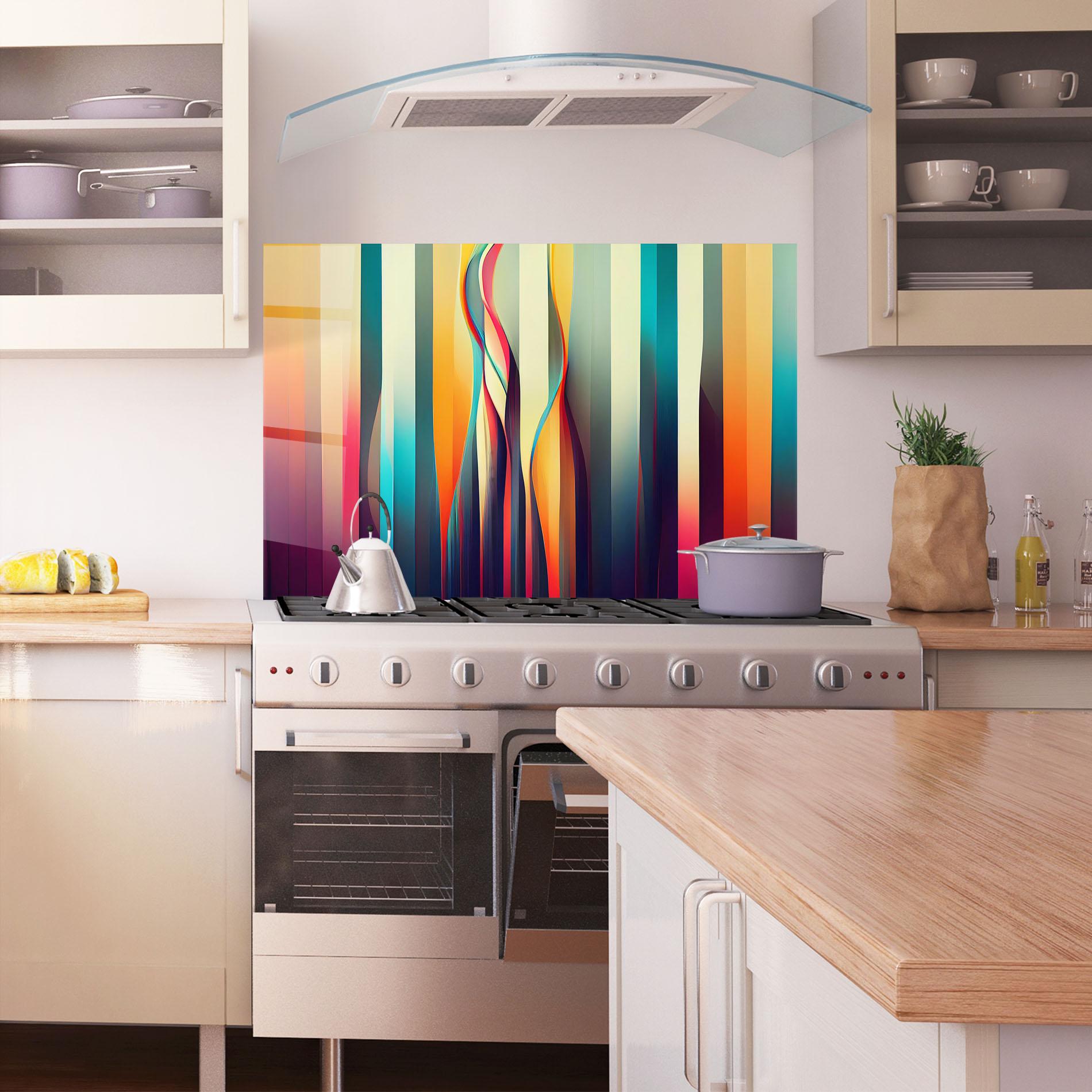 Panel Szklany do Kuchni Colorful Geometric Background mockup 1