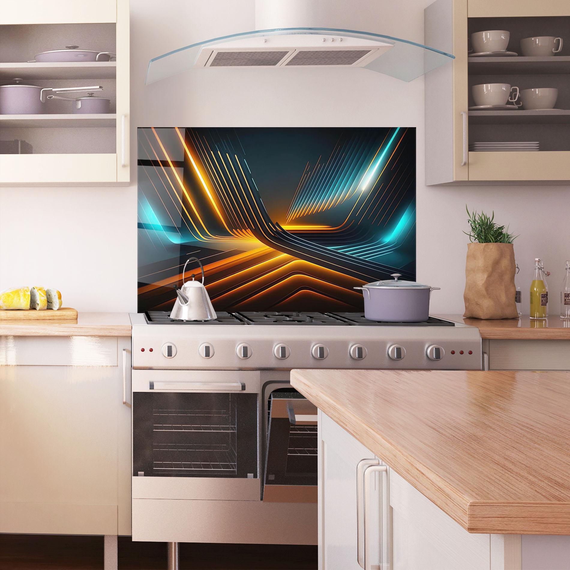 Panel Szklany do Kuchni Futuristic Background mockup 1
