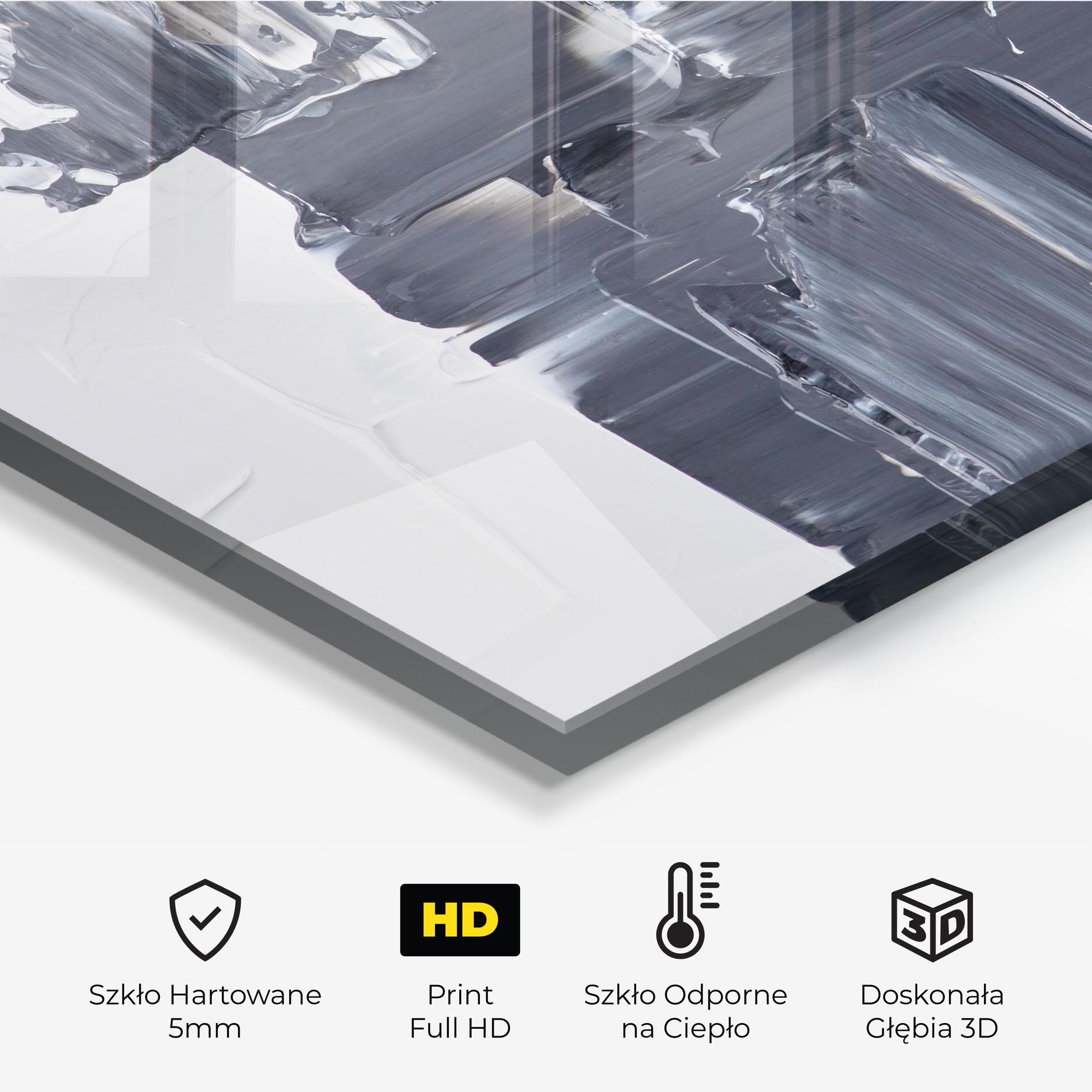 Panel Szklany do Kuchni Black Acrylic Painting mockup 2