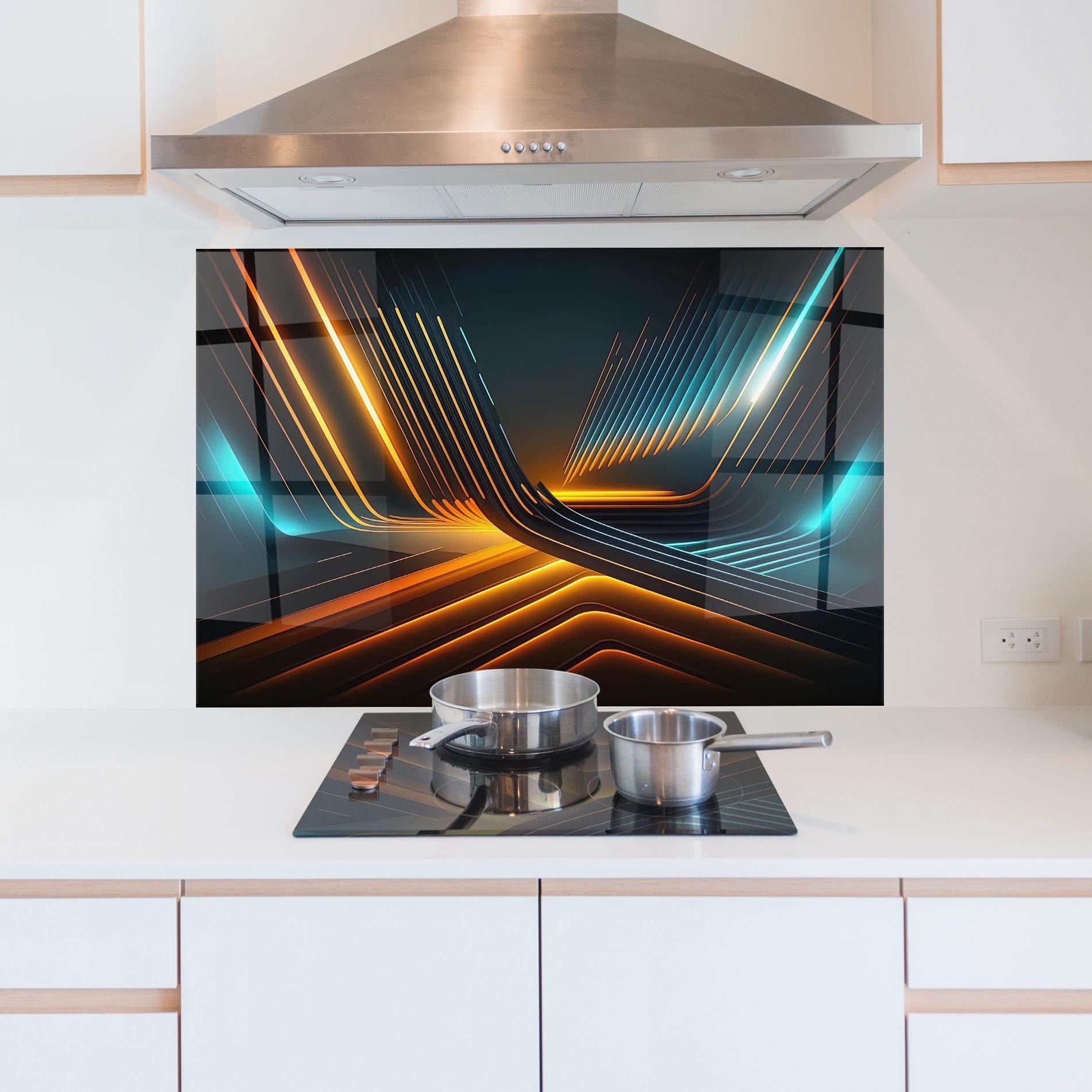 Panel Szklany do Kuchni Futuristic Background mockup 5