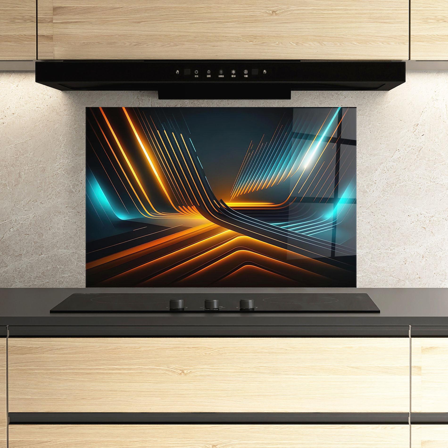 Panel Szklany do Kuchni Futuristic Background mockup 3