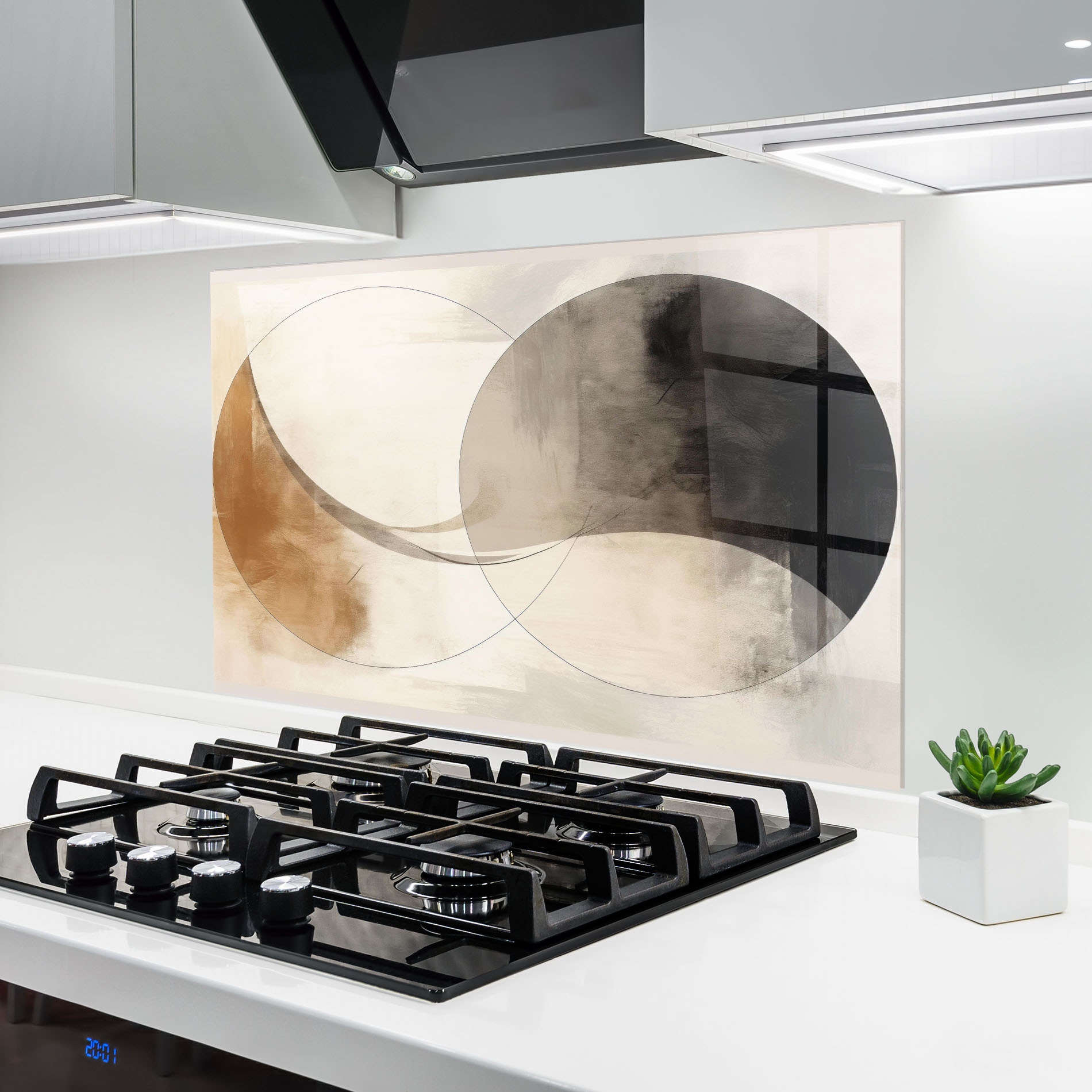 Panel szklany do kuchni Abstract Circle Painting