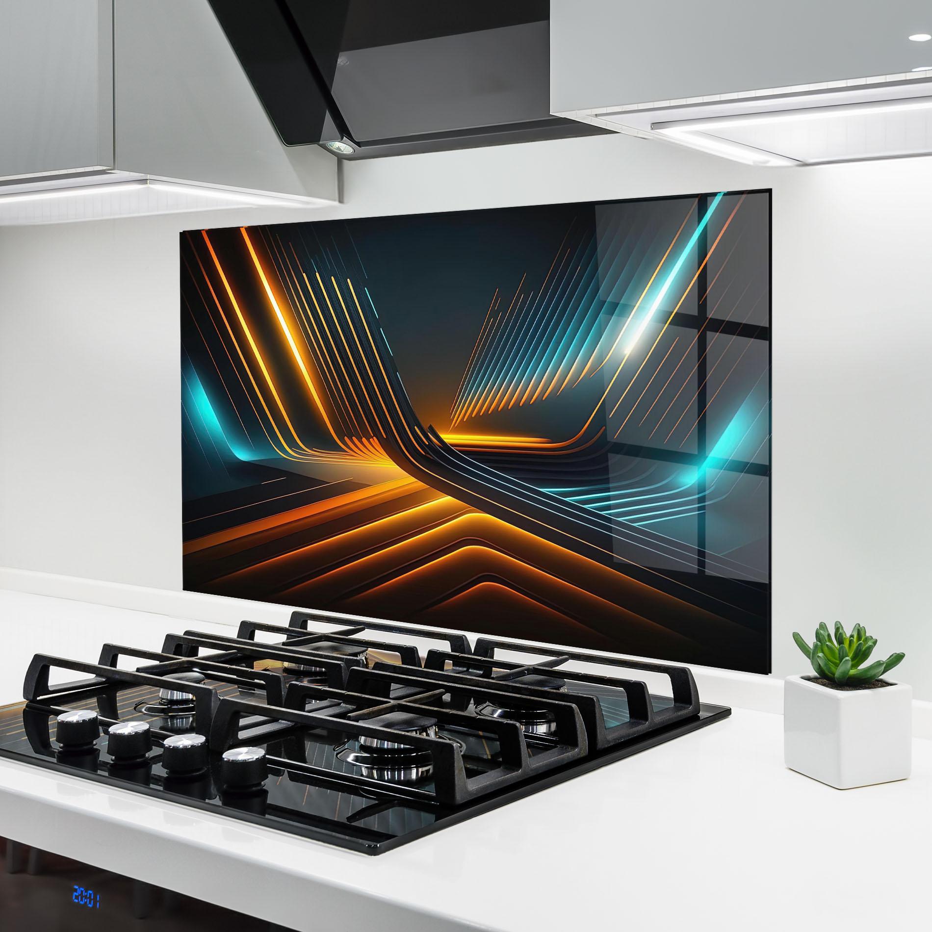 Panel Szklany do Kuchni Futuristic Background mockup 6