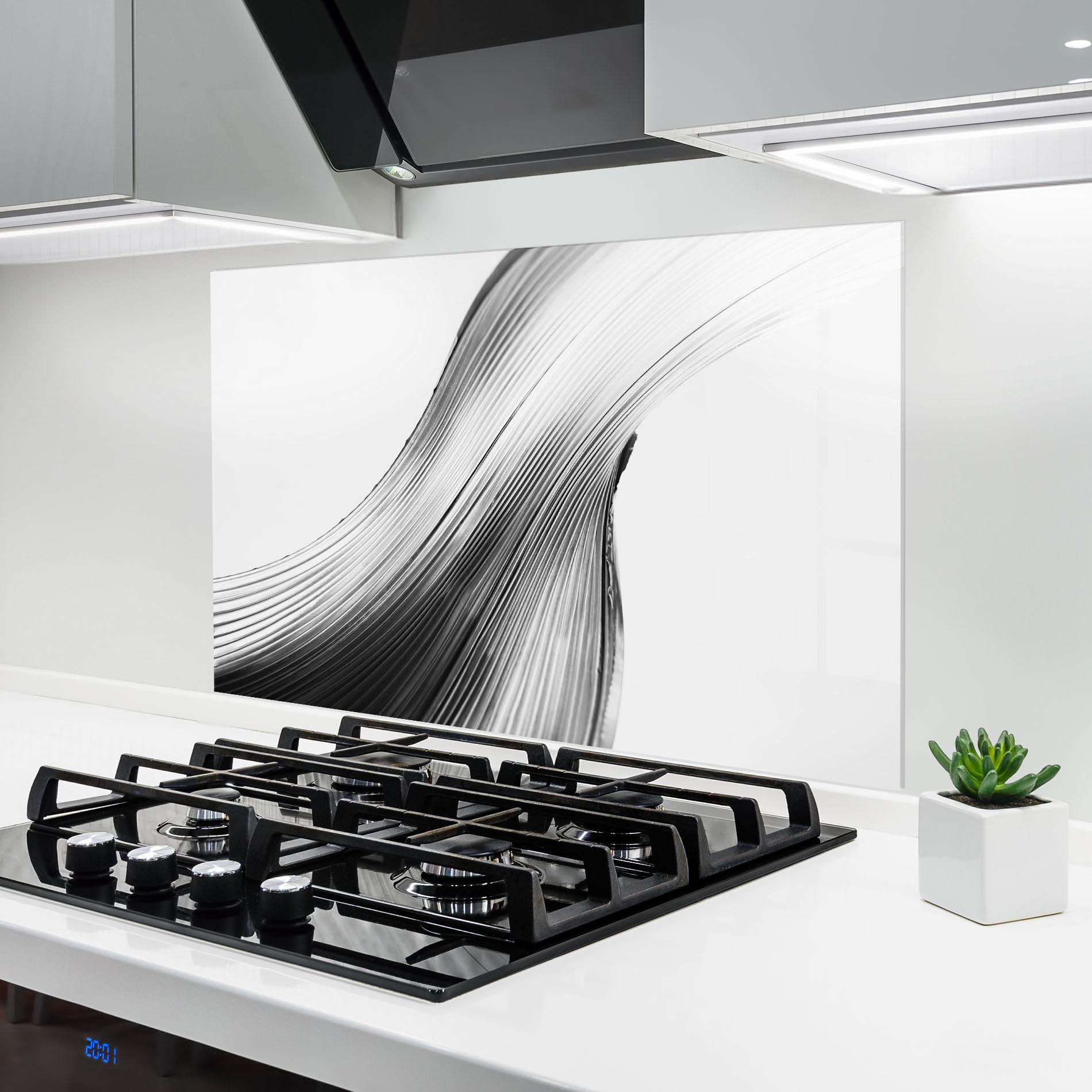 Panel Szklany do Kuchni Monochrome Wave mockup 6