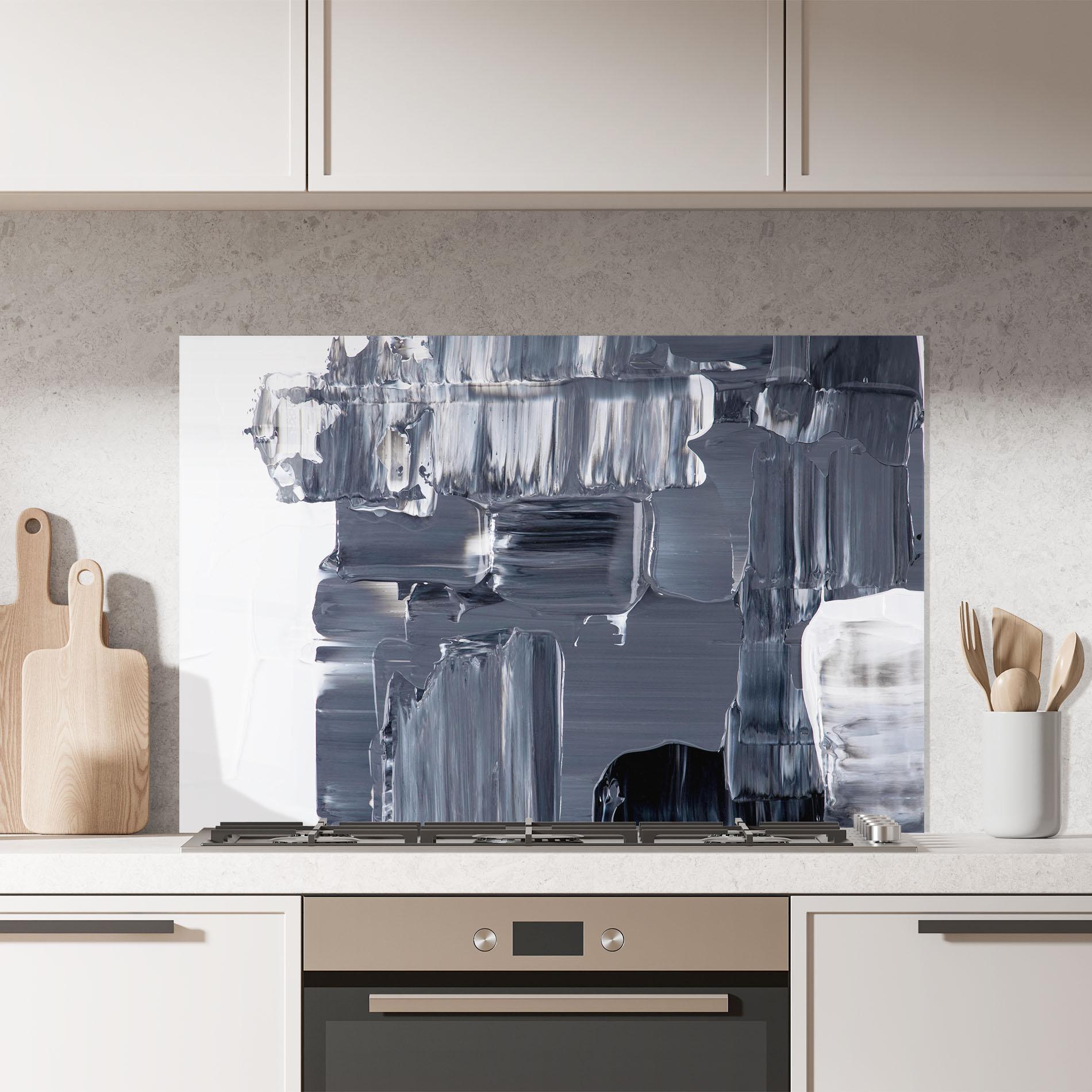 Panel Szklany do Kuchni Black Acrylic Painting mockup 7