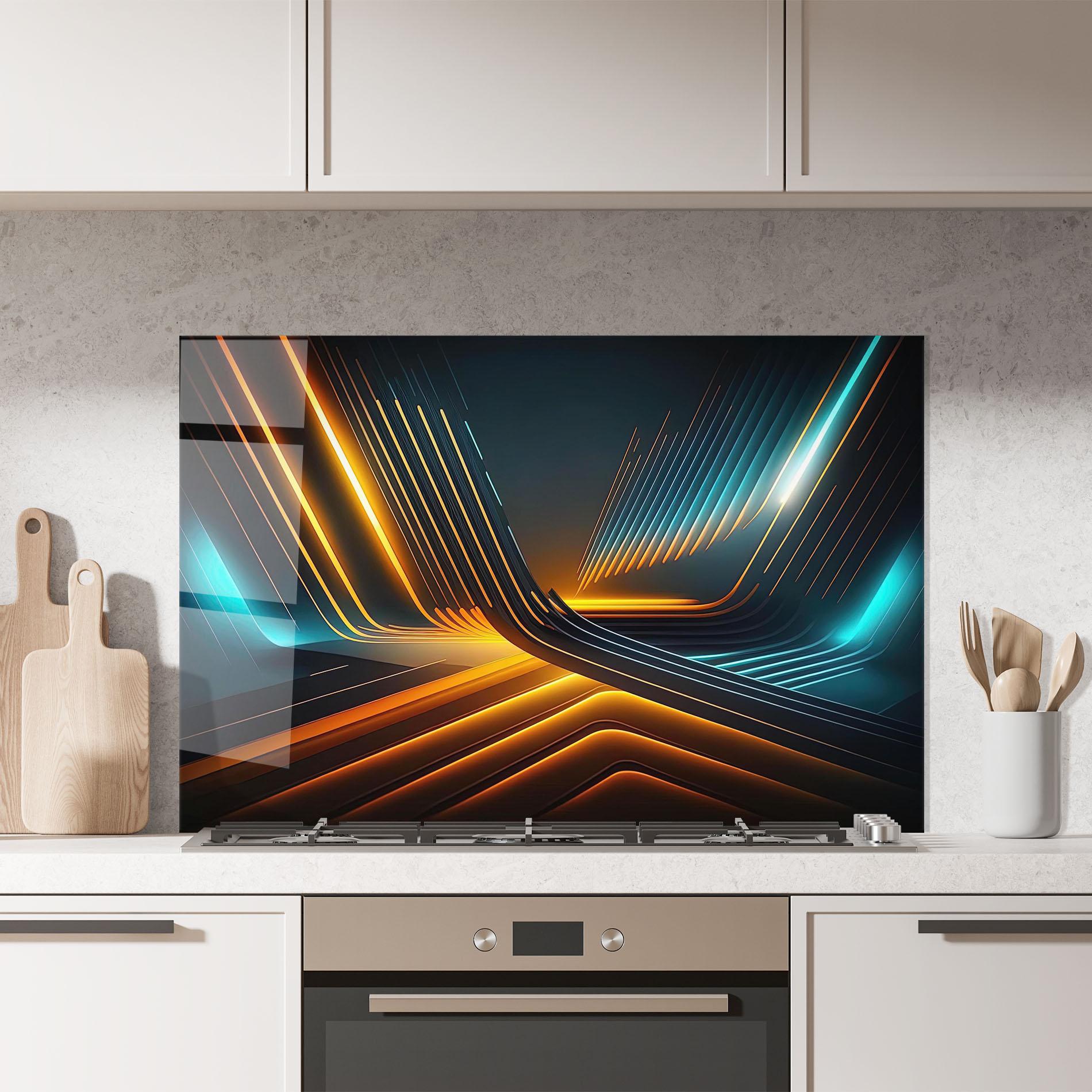 Panel Szklany do Kuchni Futuristic Background mockup 7