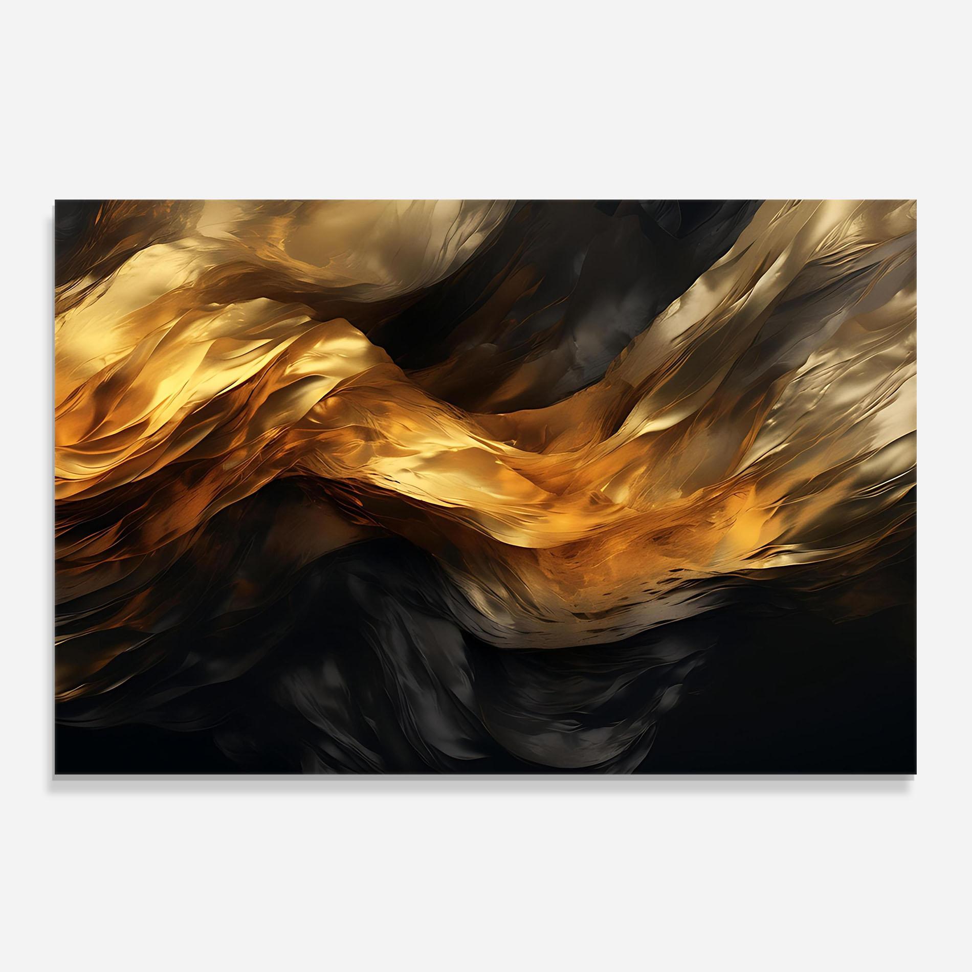 Panel Szklany do Kuchni Golden Waves With Black mockup 0