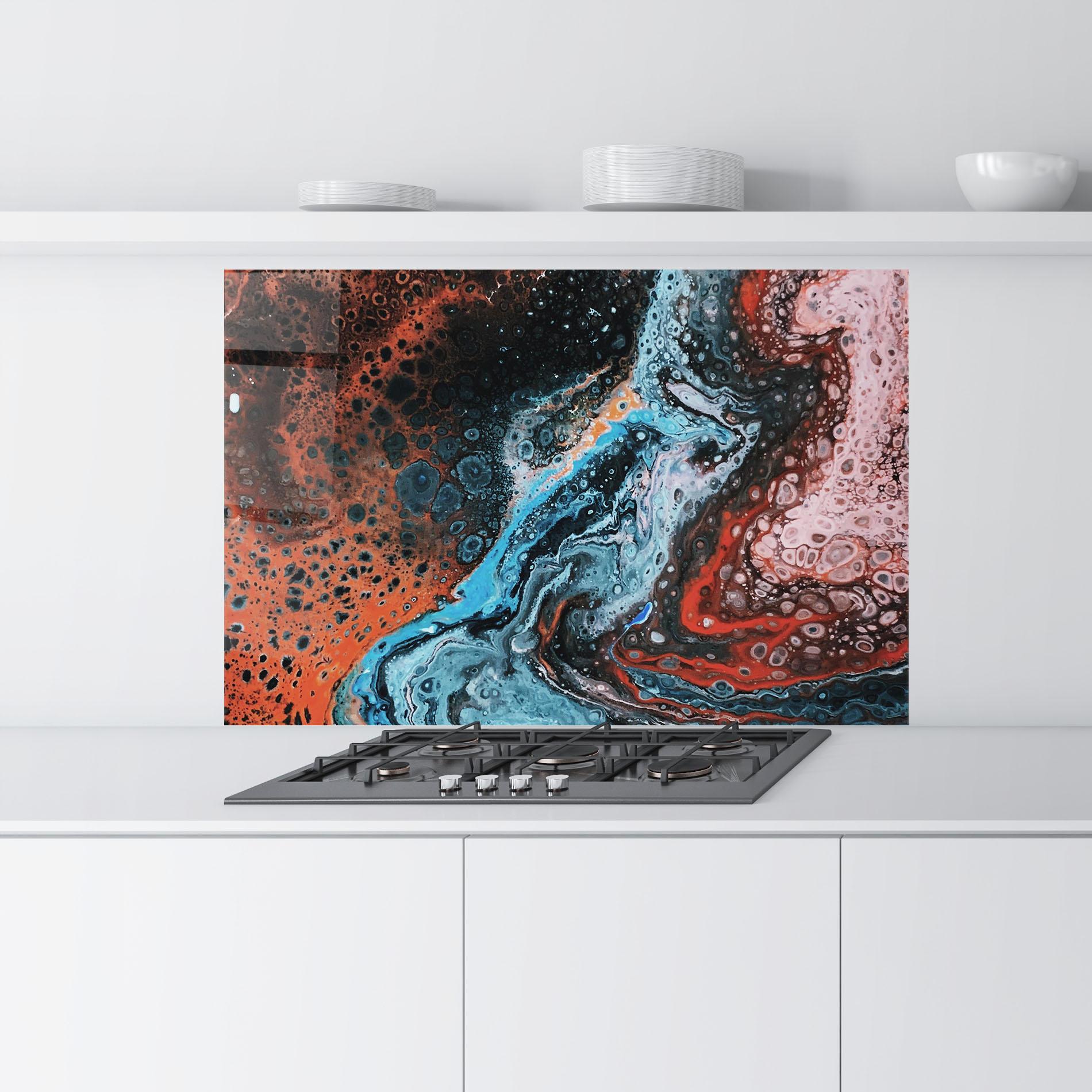 Panel Szklany do Kuchni Abstract Turqoise Colors mockup 9