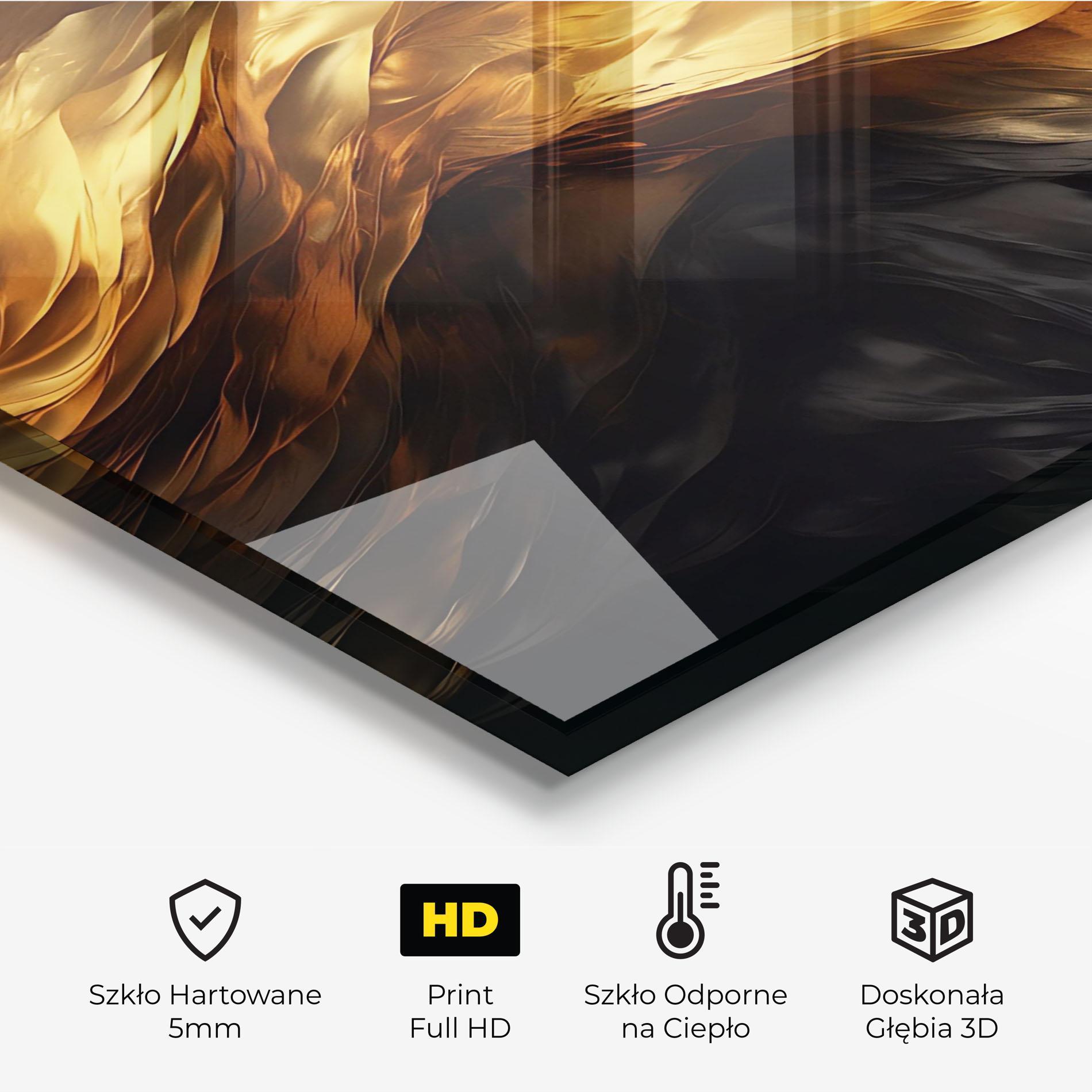 Panel Szklany do Kuchni Golden Waves With Black mockup 2