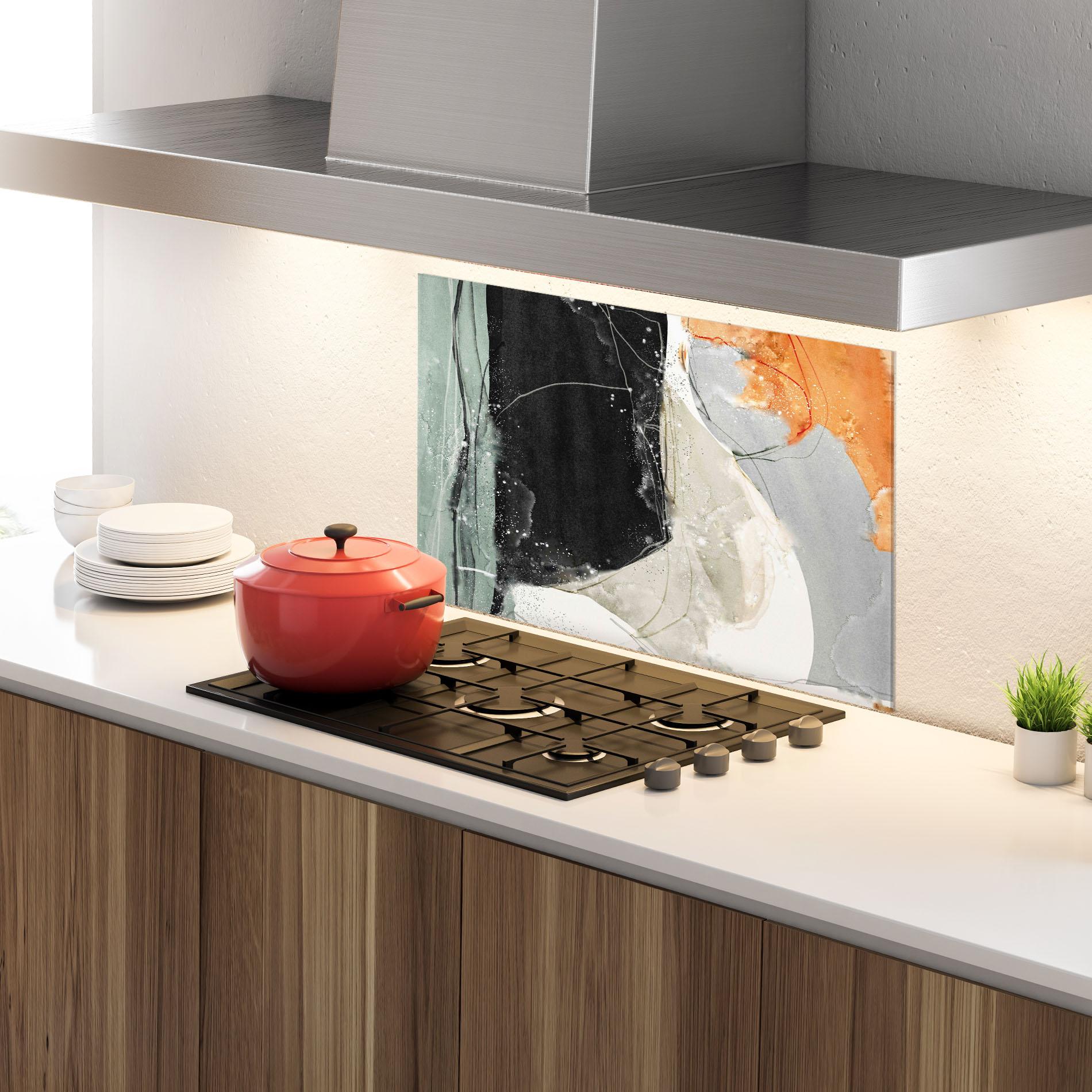 Panel Szklany do Kuchni Beautiful White Drops mockup 4