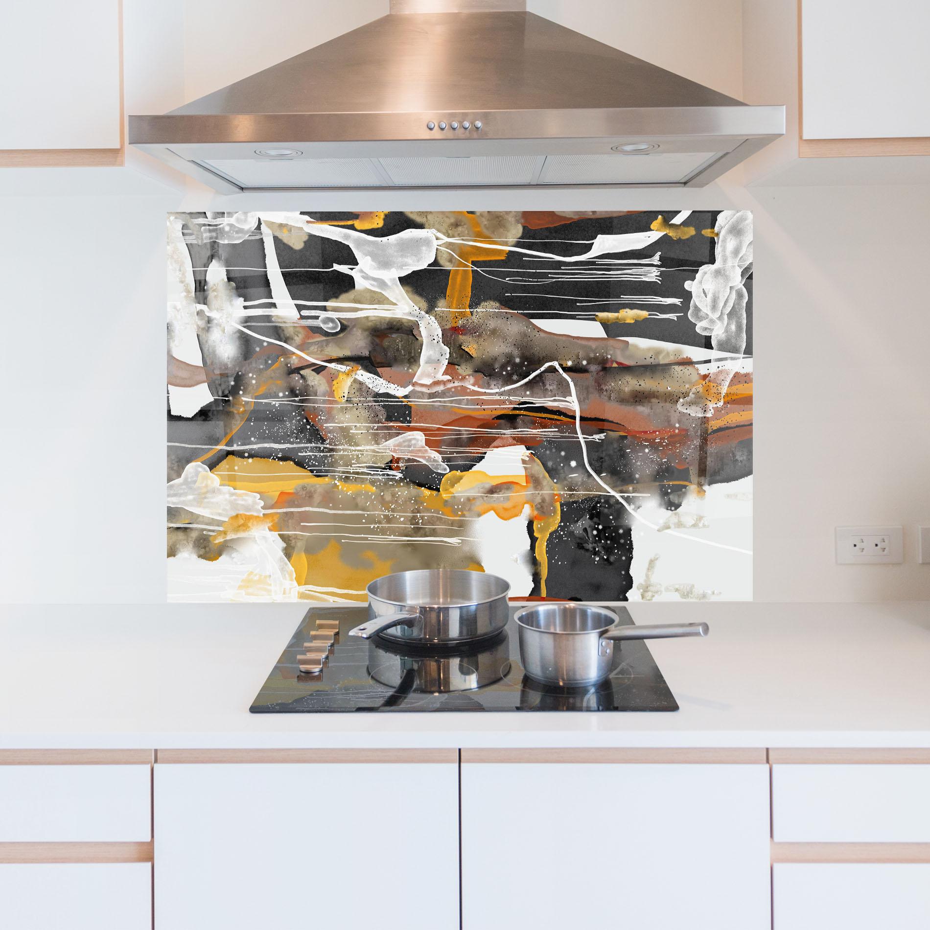 Panel Szklany do Kuchni Abstract Water Colors mockup 5