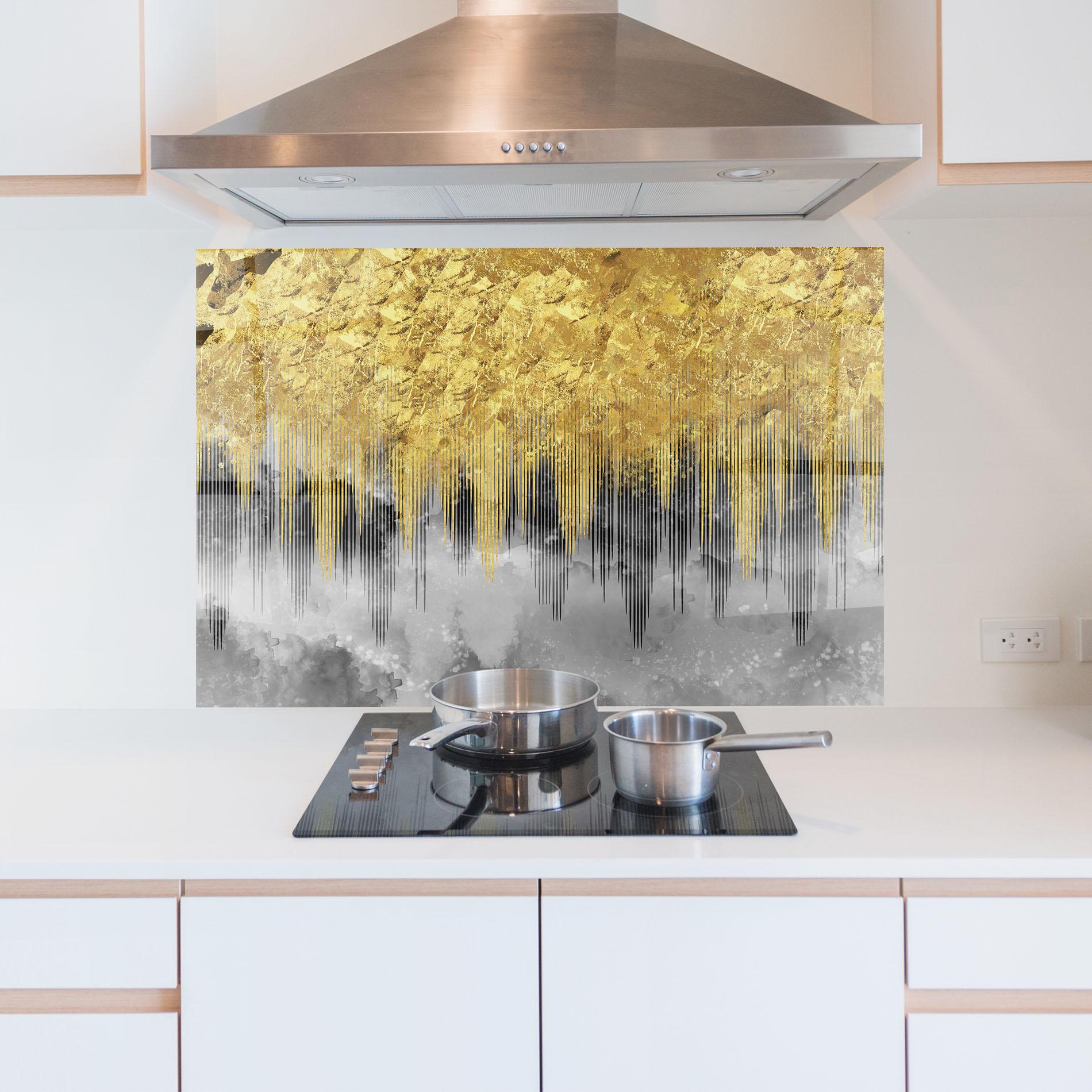 Panel Szklany do Kuchni Golden Grey mockup 5