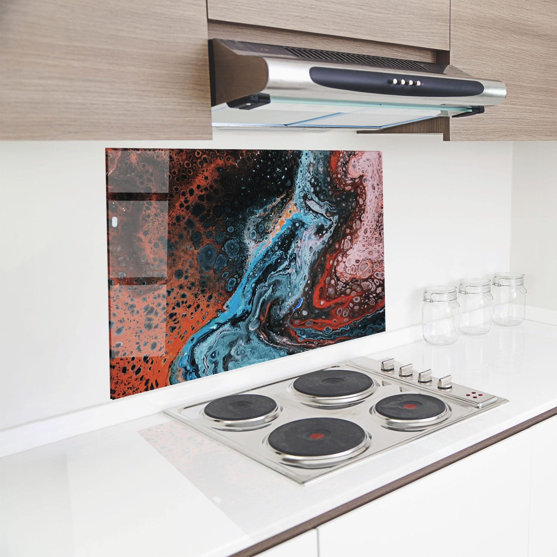 Panel Szklany do Kuchni Abstract Turqoise Colors mockup 8