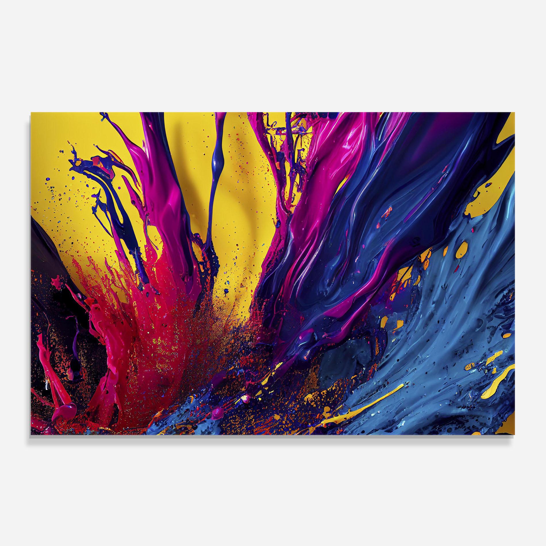 Panel Szklany do Kuchni Purple And Blue Splash mockup 0