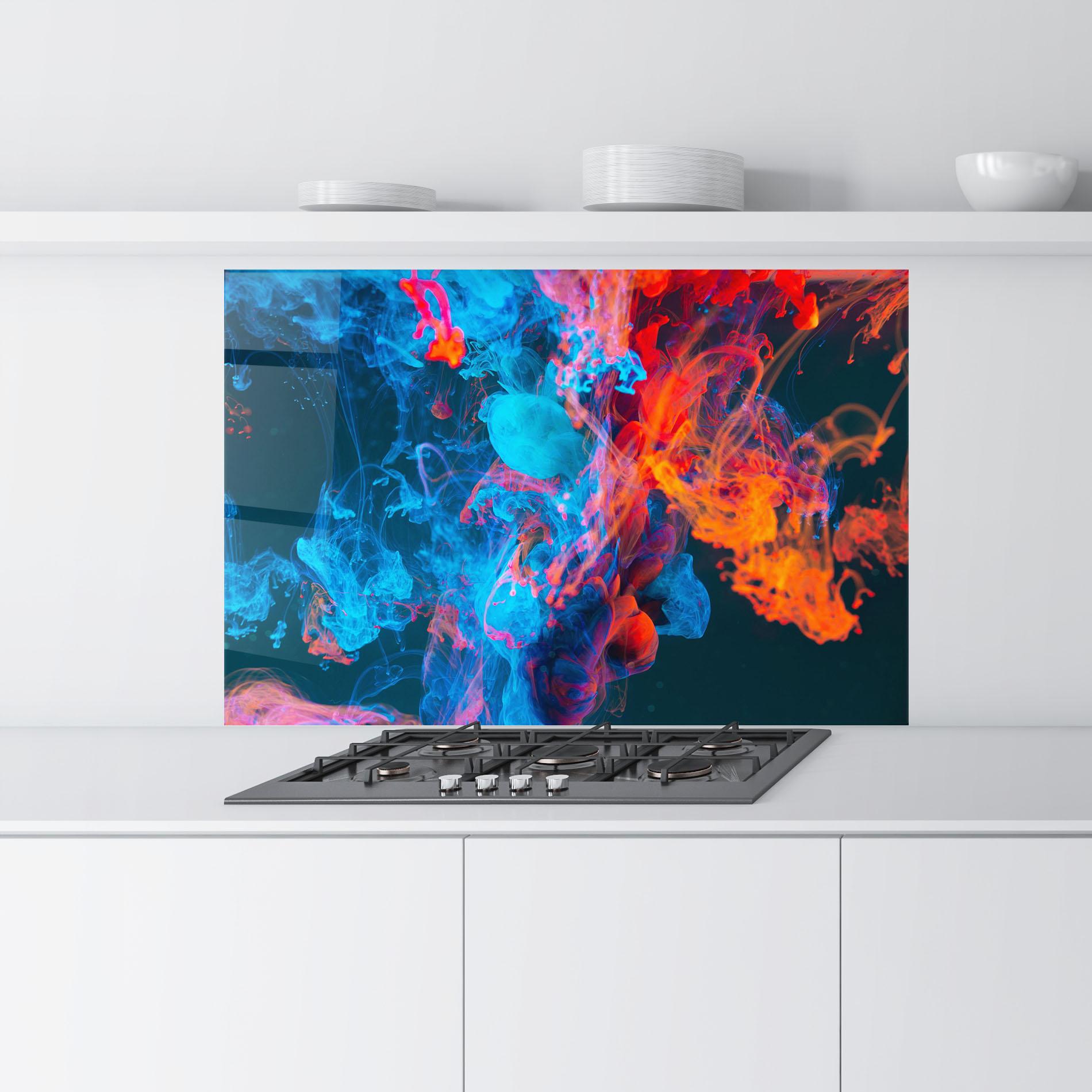 Panel Szklany do Kuchni Abstract Blue And Red mockup 9