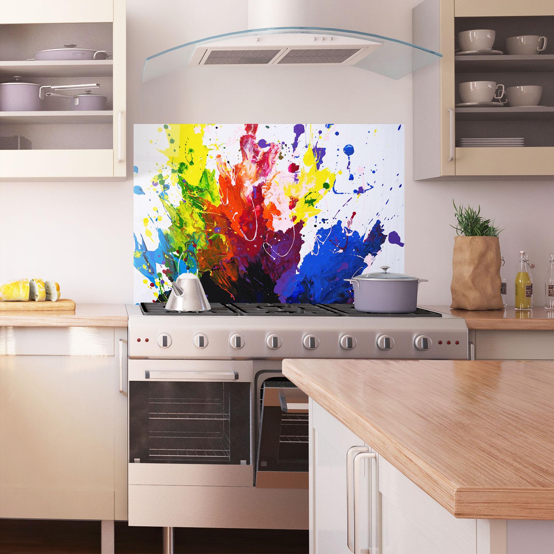 Panel Szklany do Kuchni Blue Purple Exploding mockup 1