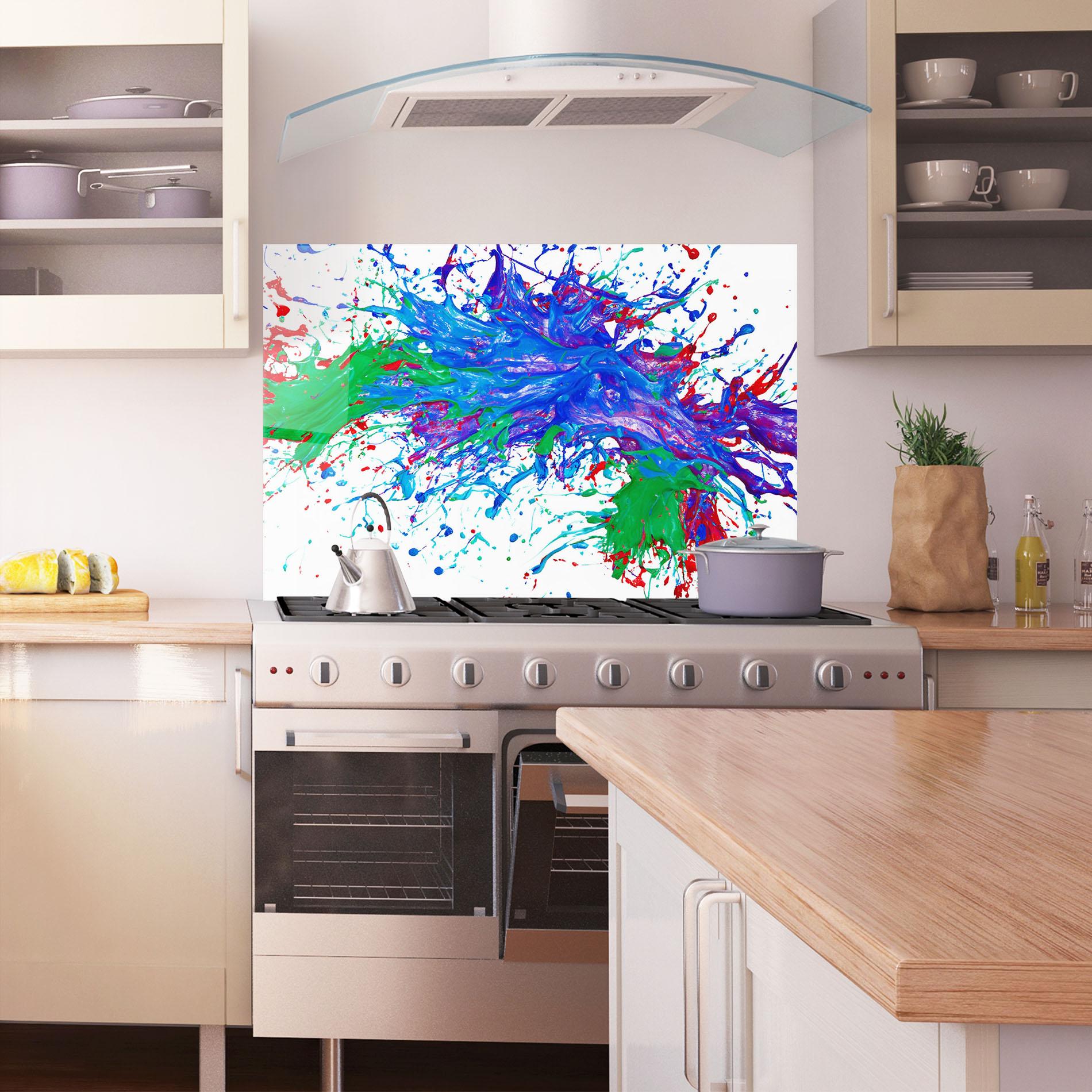 Panel Szklany do Kuchni Colorful Blue Purple mockup 1