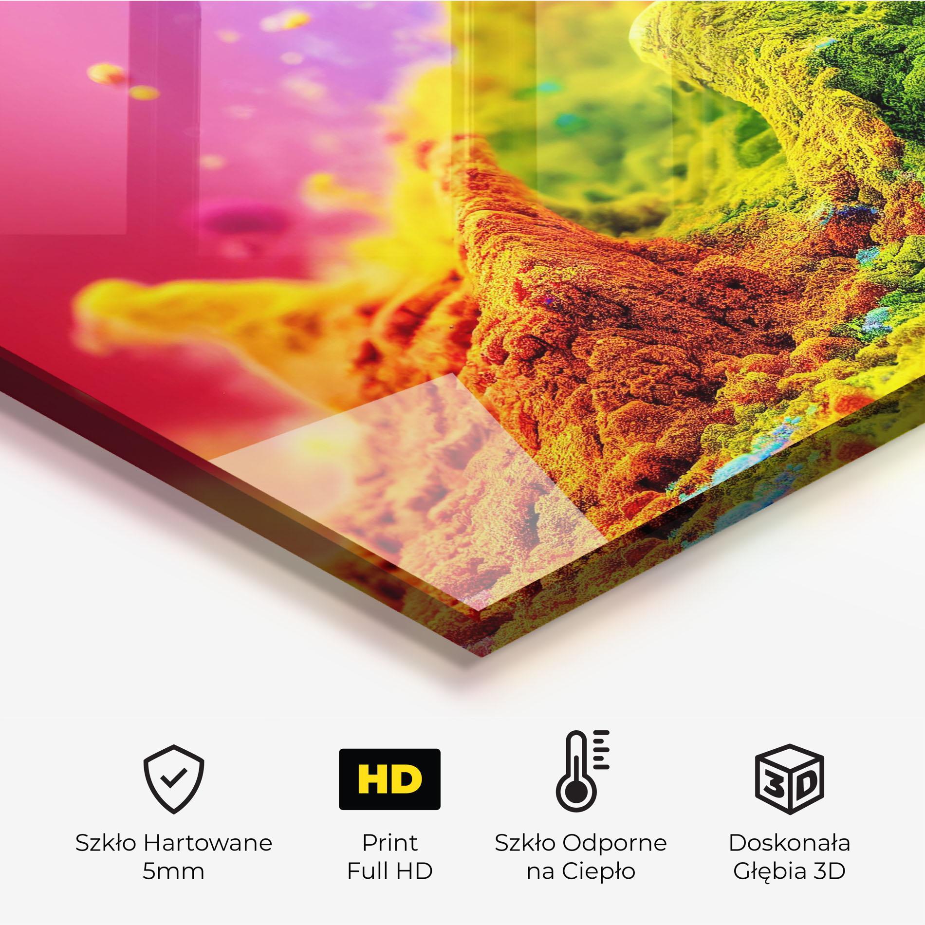 Panel Szklany do Kuchni Color Powder Explosion mockup 2