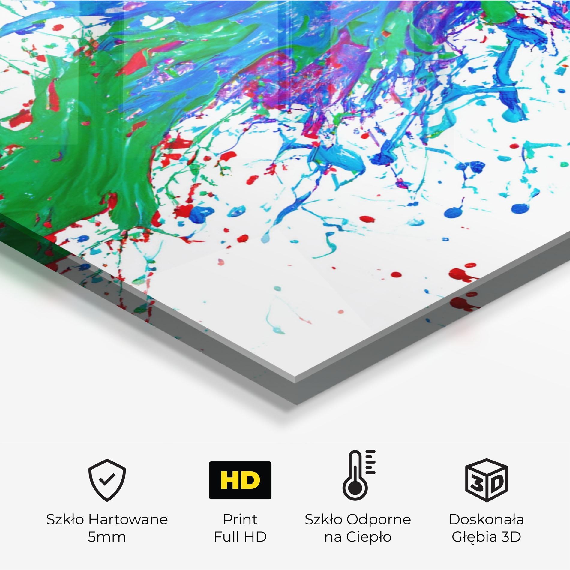 Panel Szklany do Kuchni Colorful Blue Purple mockup 2