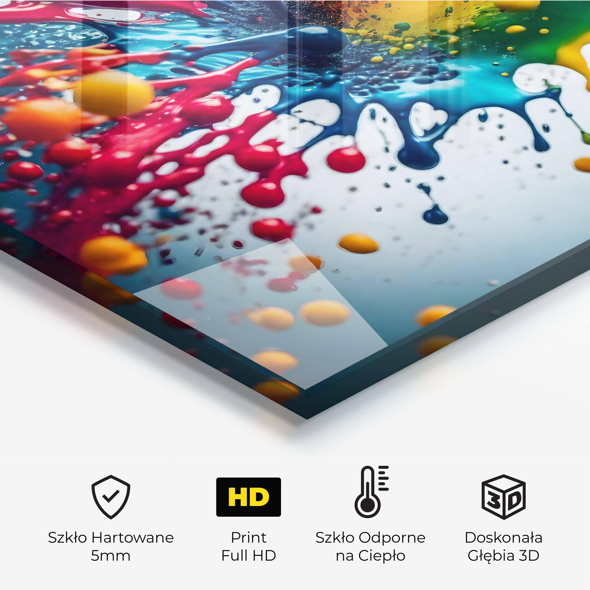 Panel Szklany do Kuchni Colorful Splash Rainbow mockup 2