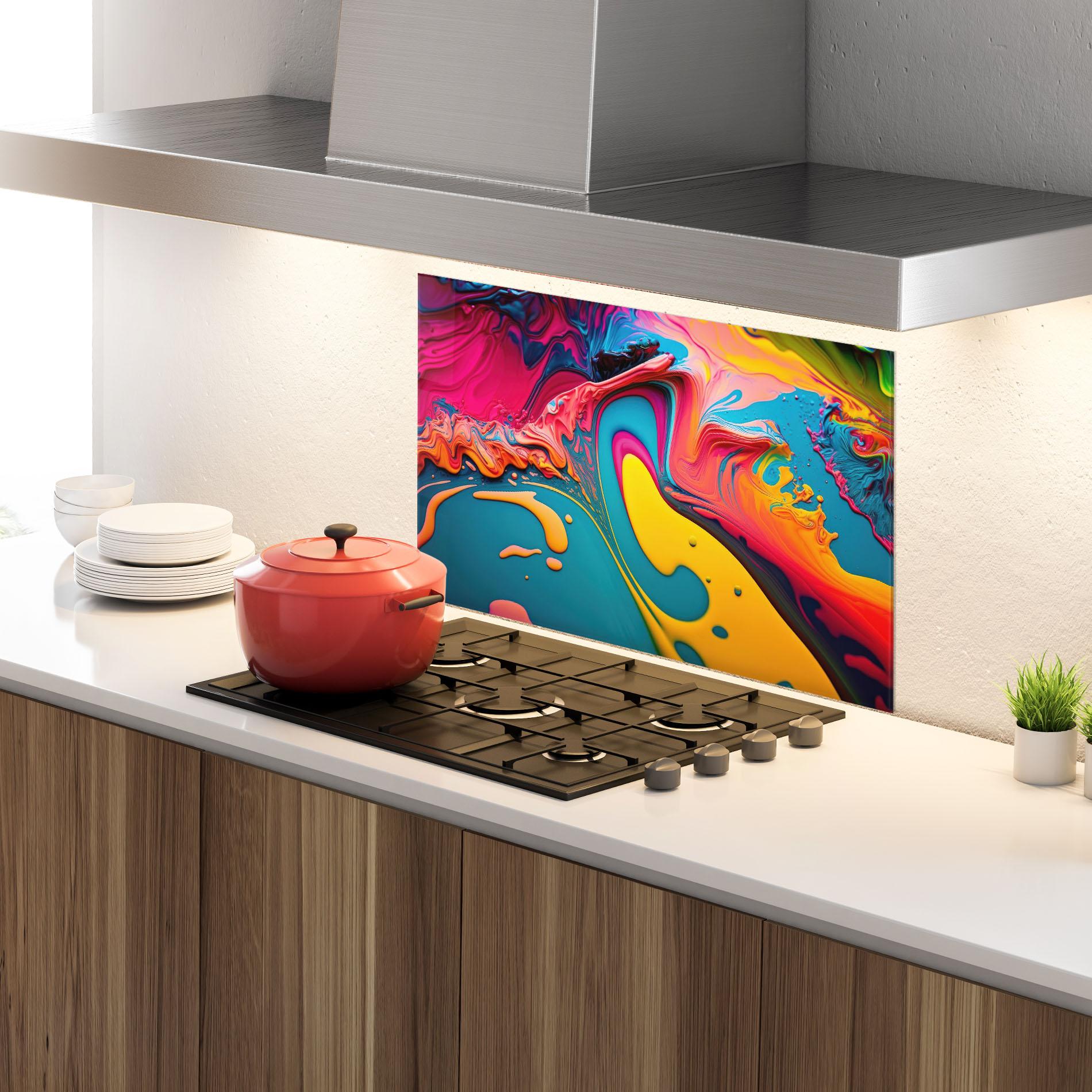 Panel Szklany do Kuchni Acrylic Close Up mockup 4