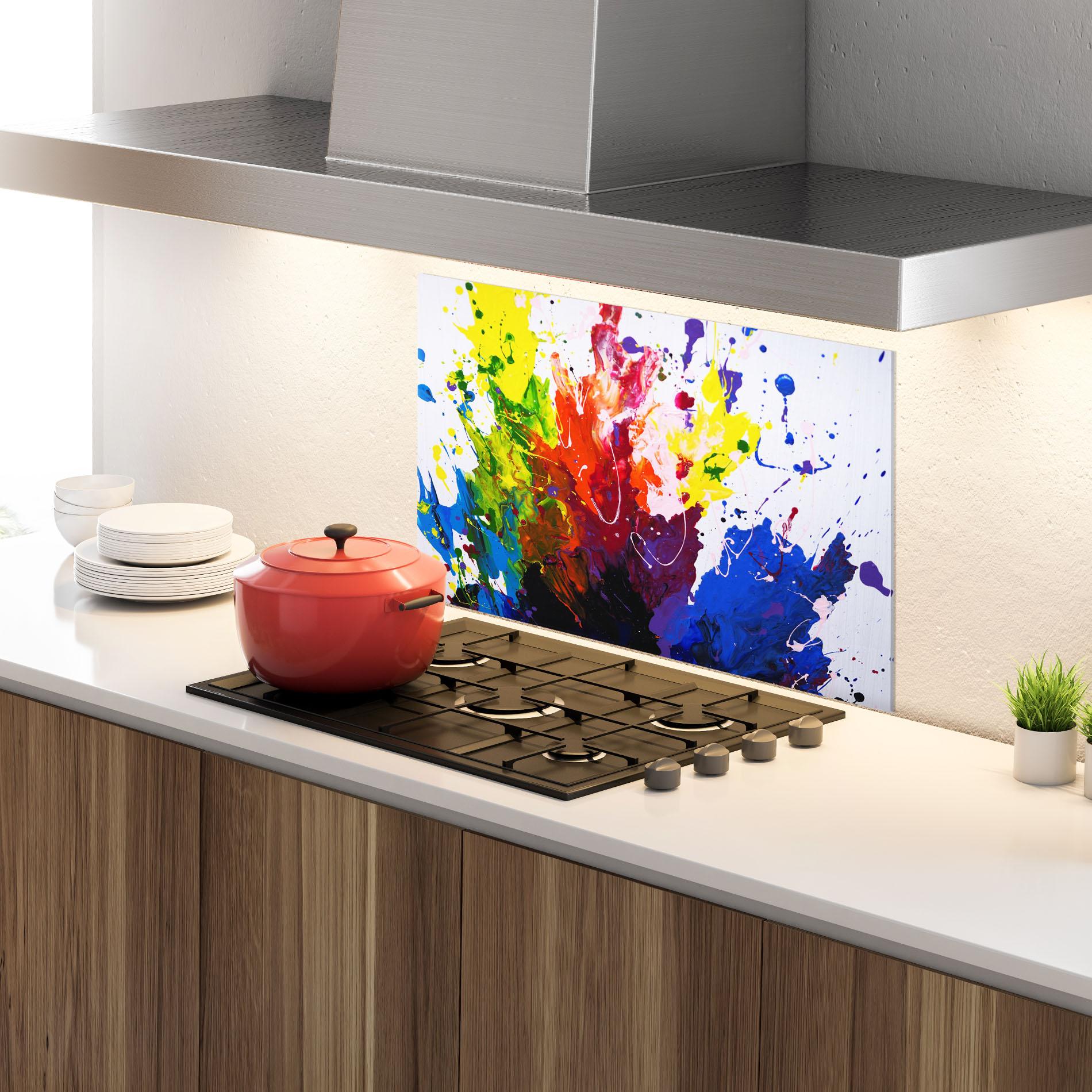 Panel Szklany do Kuchni Blue Purple Exploding mockup 4