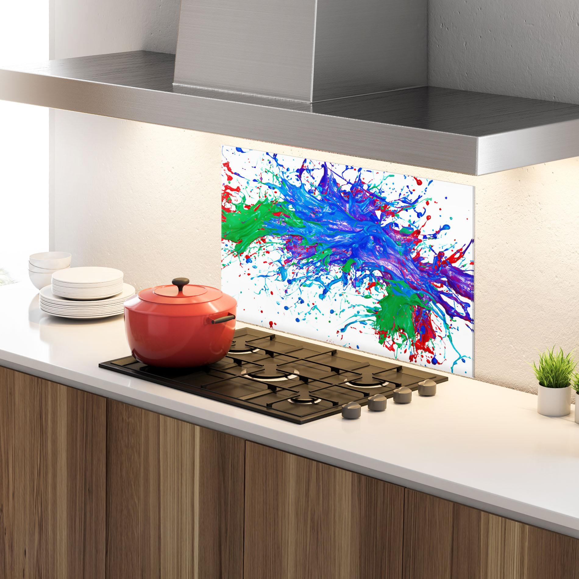 Panel Szklany do Kuchni Colorful Blue Purple mockup 4