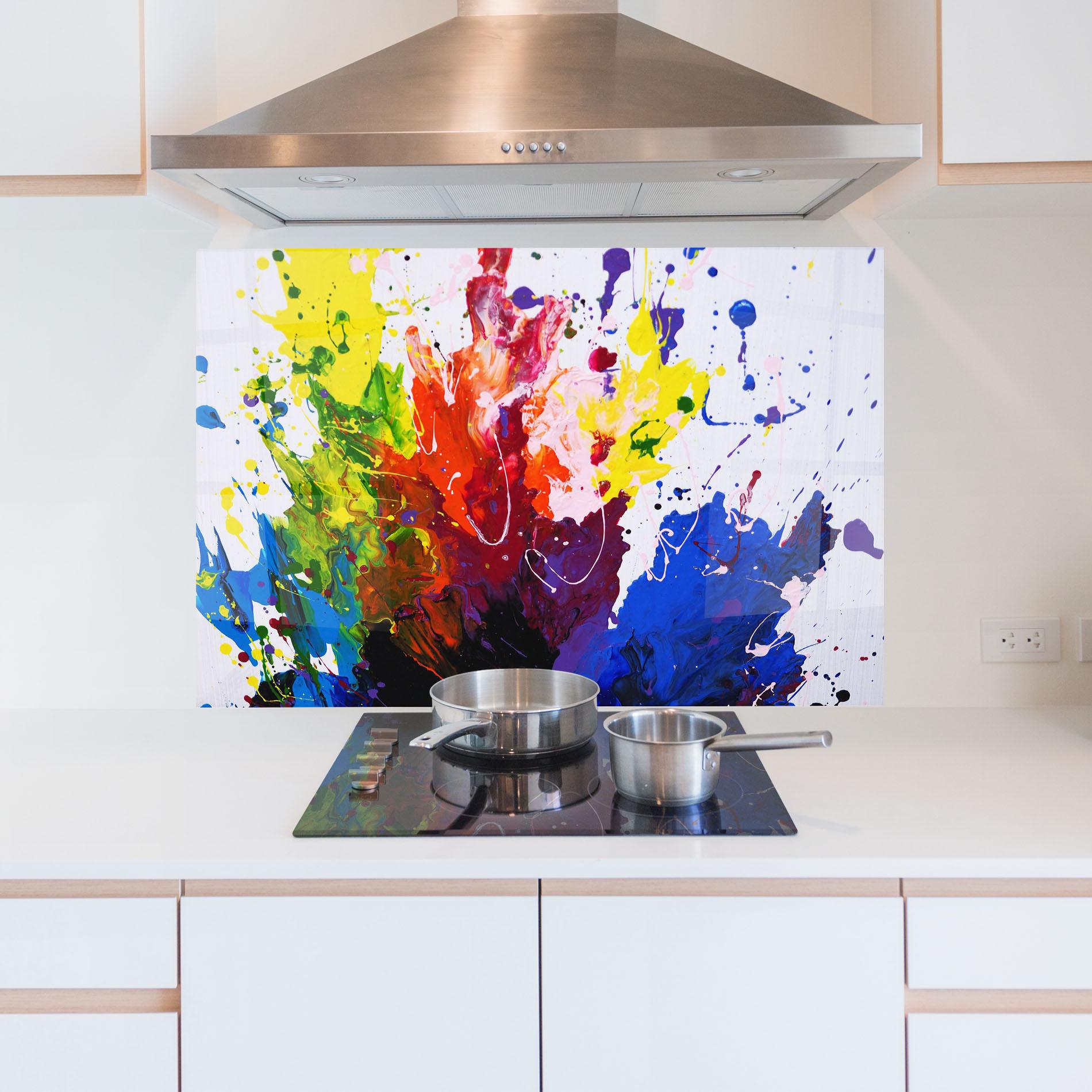 Panel Szklany do Kuchni Blue Purple Exploding mockup 5